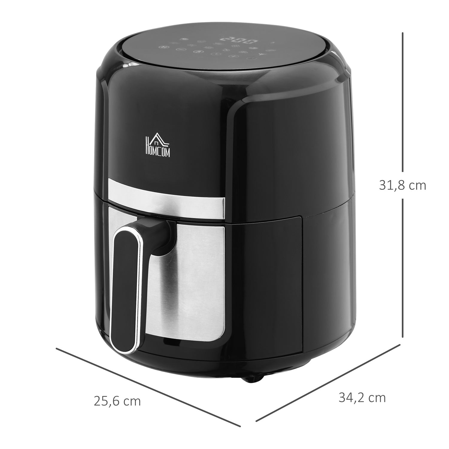 4L Air Fryer, 12 program, LED-skärm, non-stick korg