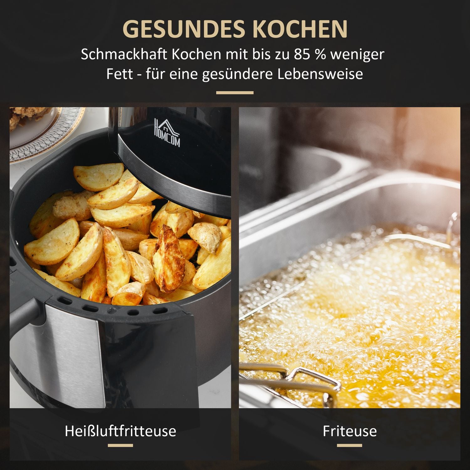 4L Air Fryer, 12 program, LED-skärm, non-stick korg