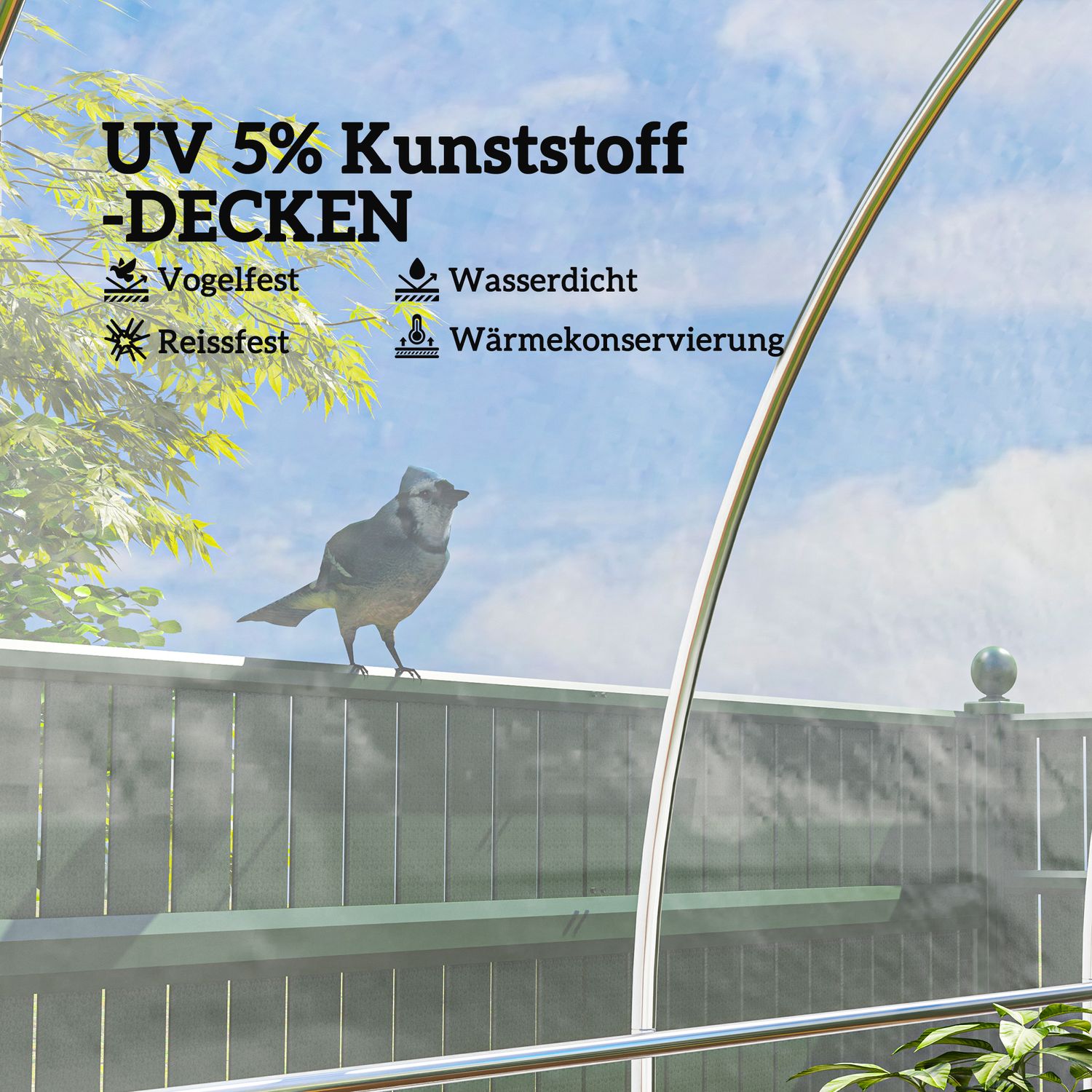 Vattentät UV-skyddad växthusfilm – 6x10 m, rivsäker