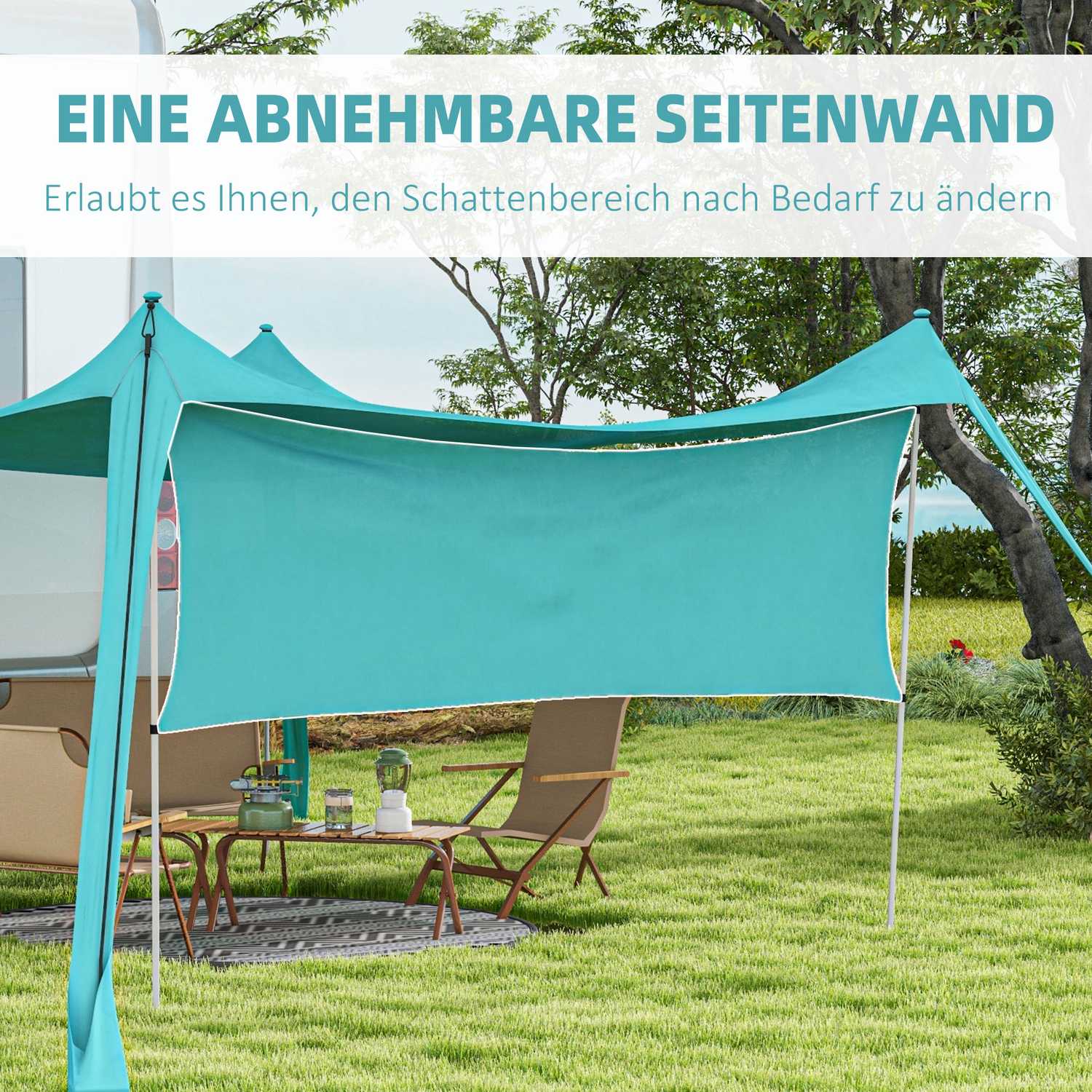 Vattentät soltakmarkis, 3x3x2M Med stålstänger