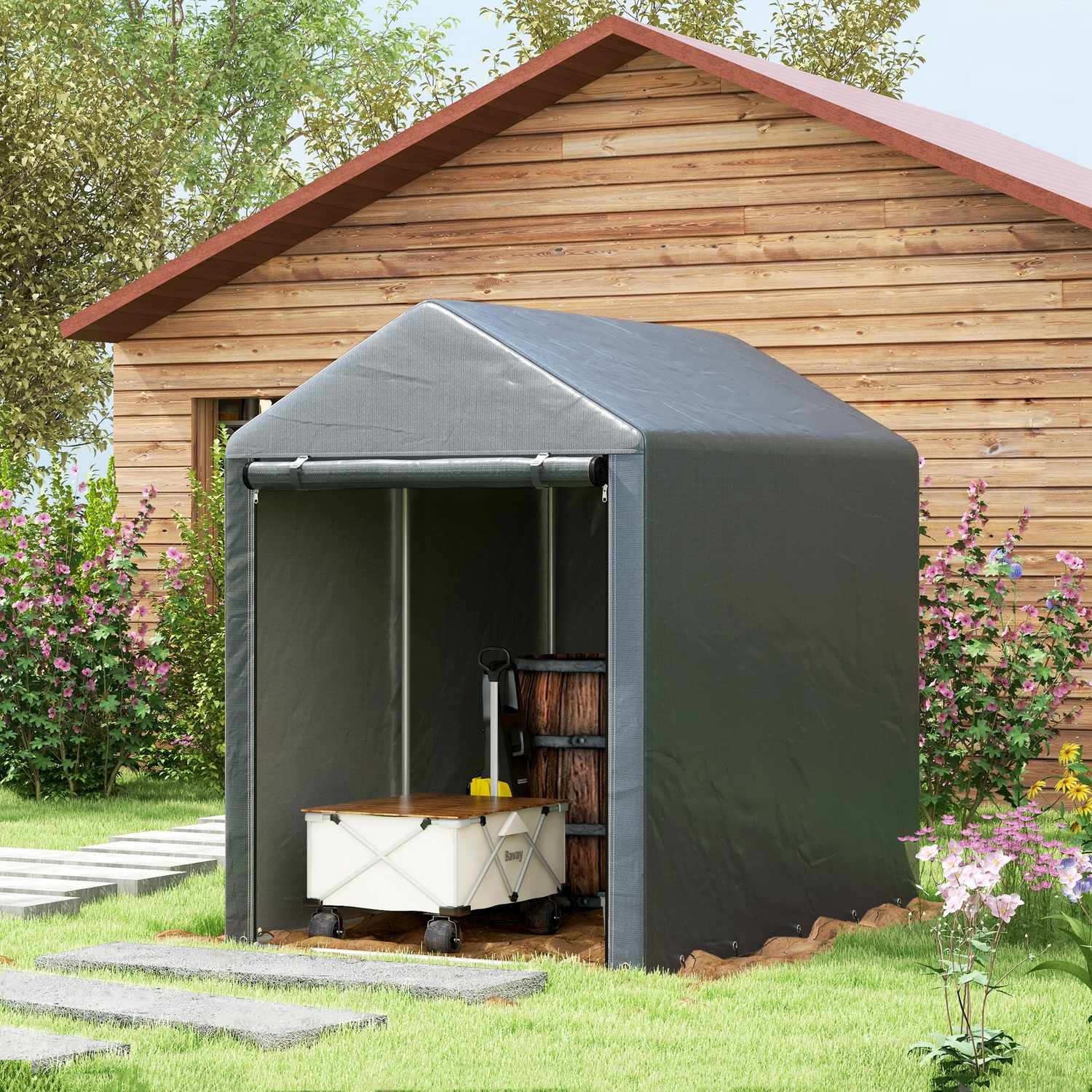 Vattentätt garagetält med UV-skydd – Stålram