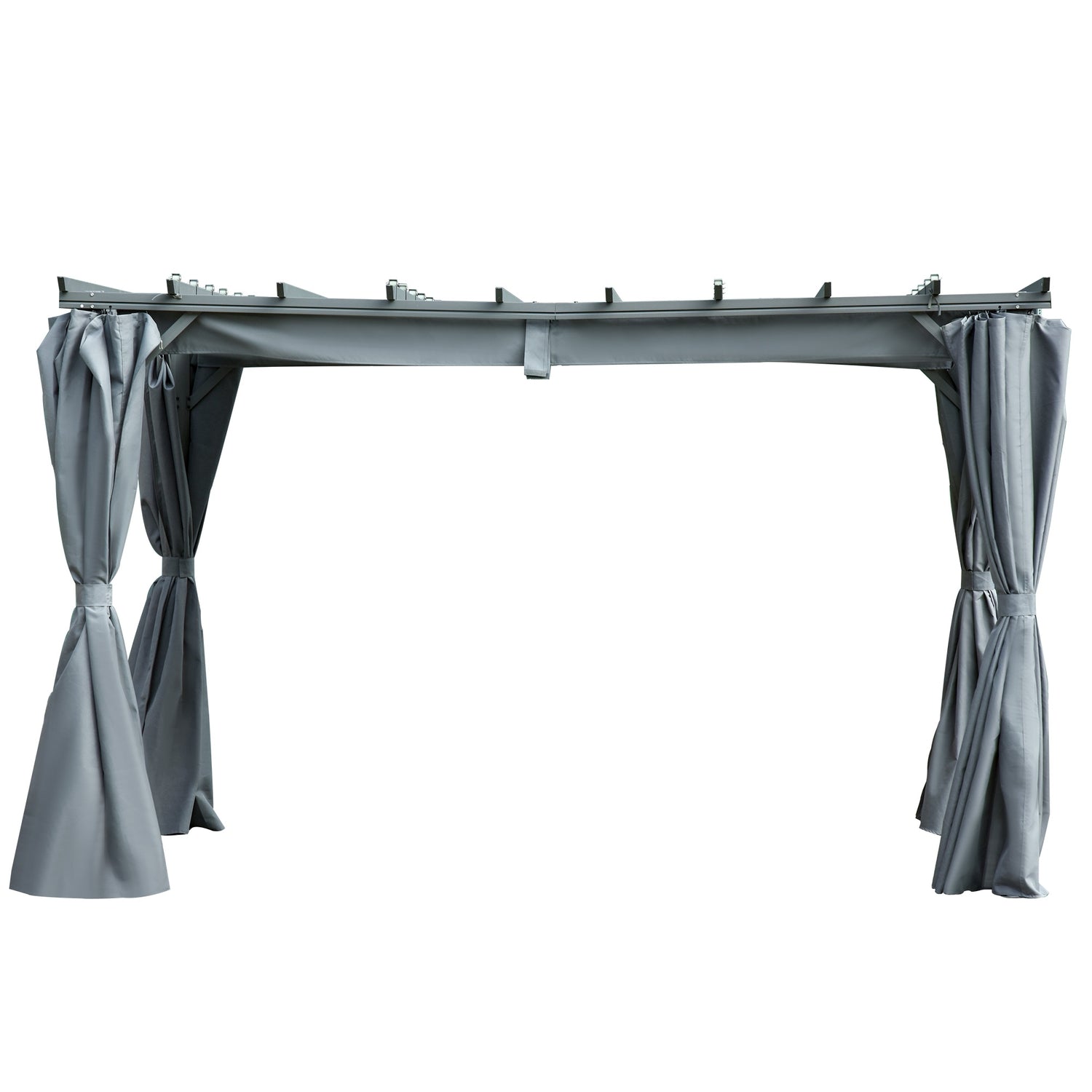 Väderbeständig stål Pergola Gazebo, justerbart tak, grå, 3,6x3M