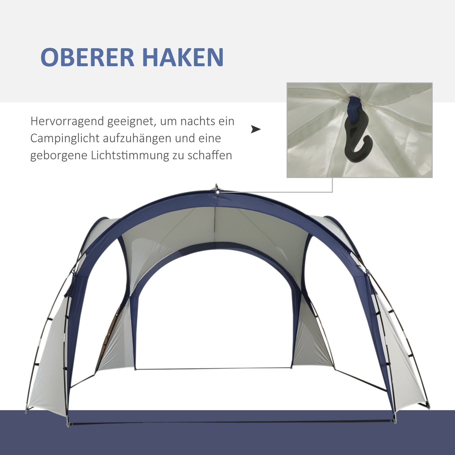 Väderbeständigt camping- och festtält, 3,5 x 3,5 x 2,3 M