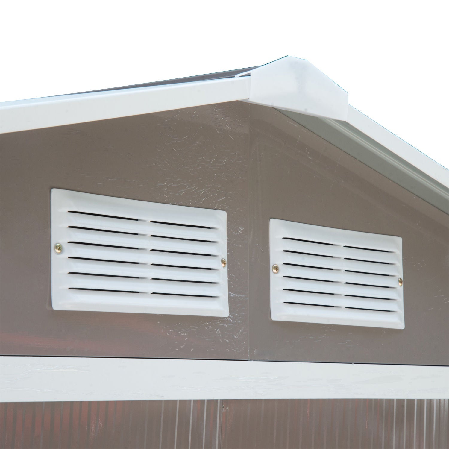 Väderbeständigt trädgårdsskjul i stål, skjutdörrar, golvstomme