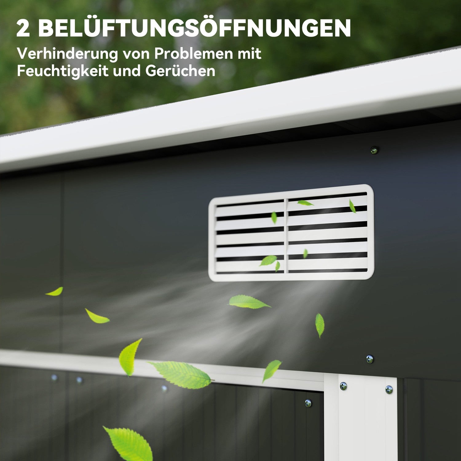 Verktygsbod i metall 2,3 m² 207 x 130 x 182 cm med takfönster golvram svart