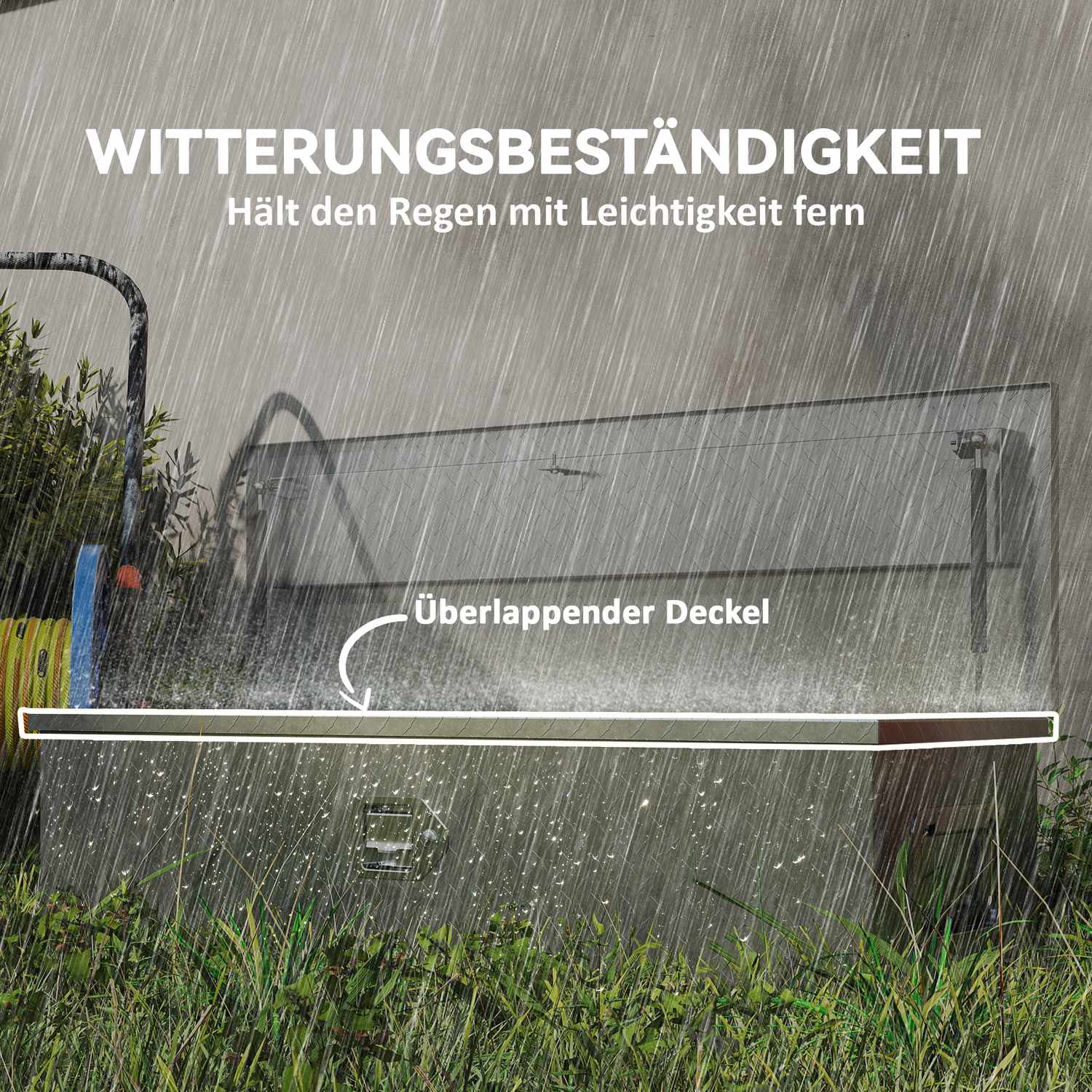 Verktygslåda i aluminium med lås och sidohandtag, 99 x 33 x 25,5 cm