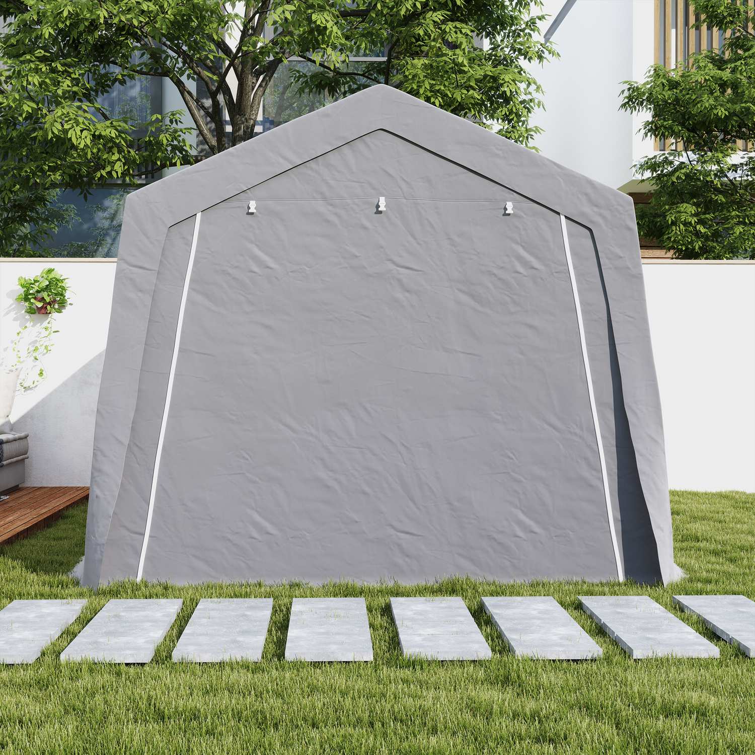 Verktygsskjul med sadeltak, vattentät och dammtät, 300x447x255cm