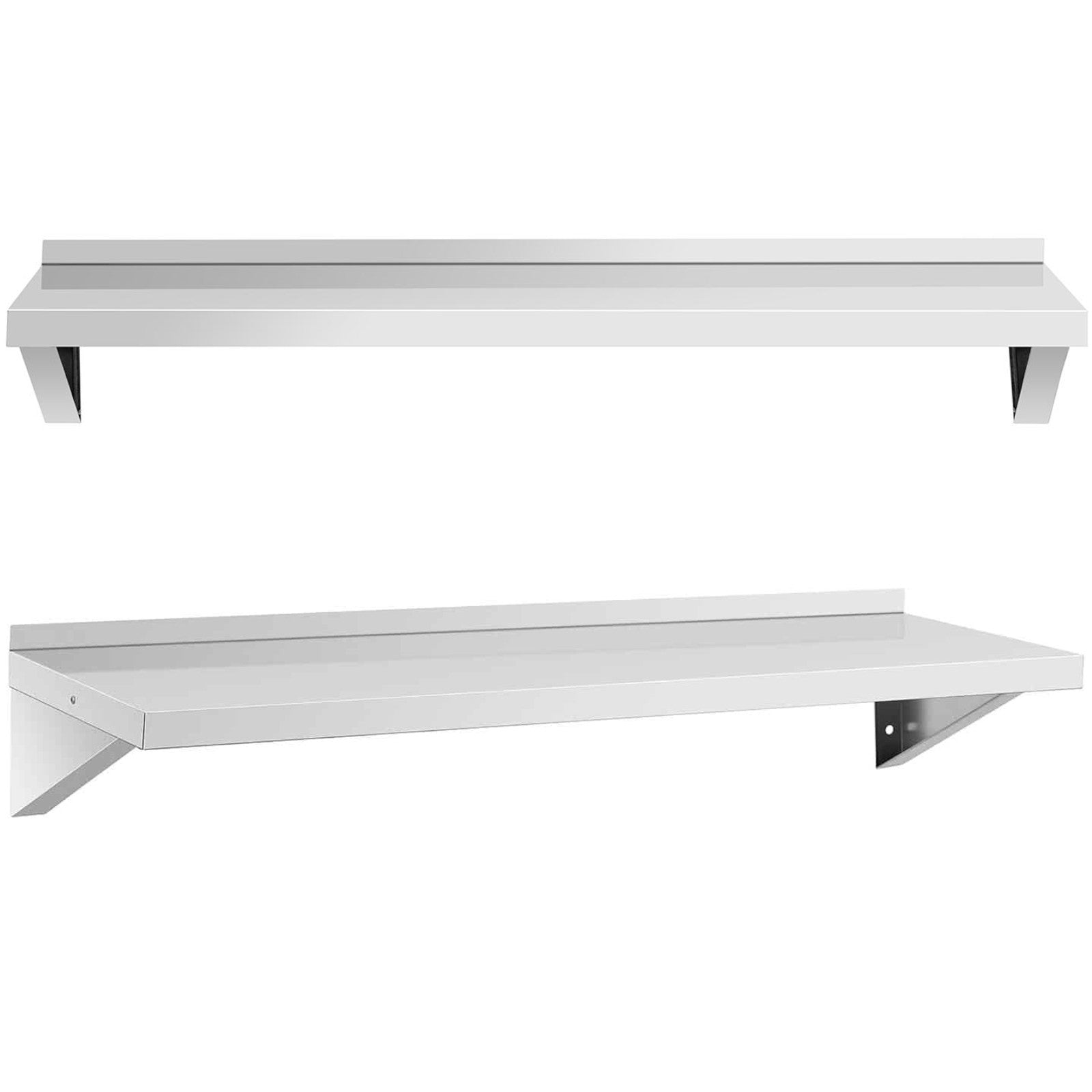 Vägghängd kökshylla av stål upp till 80 kg 120 x 40 cm