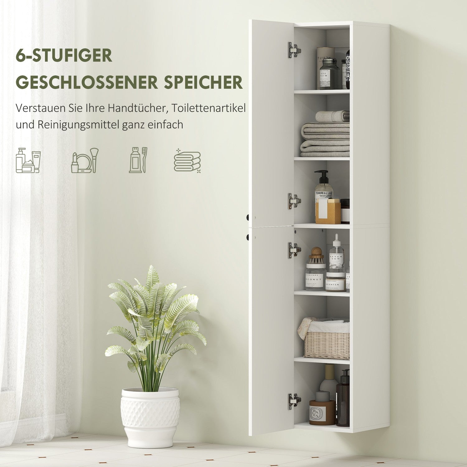 Vägghängt badrumsskåp, vit MDF, 161 cm