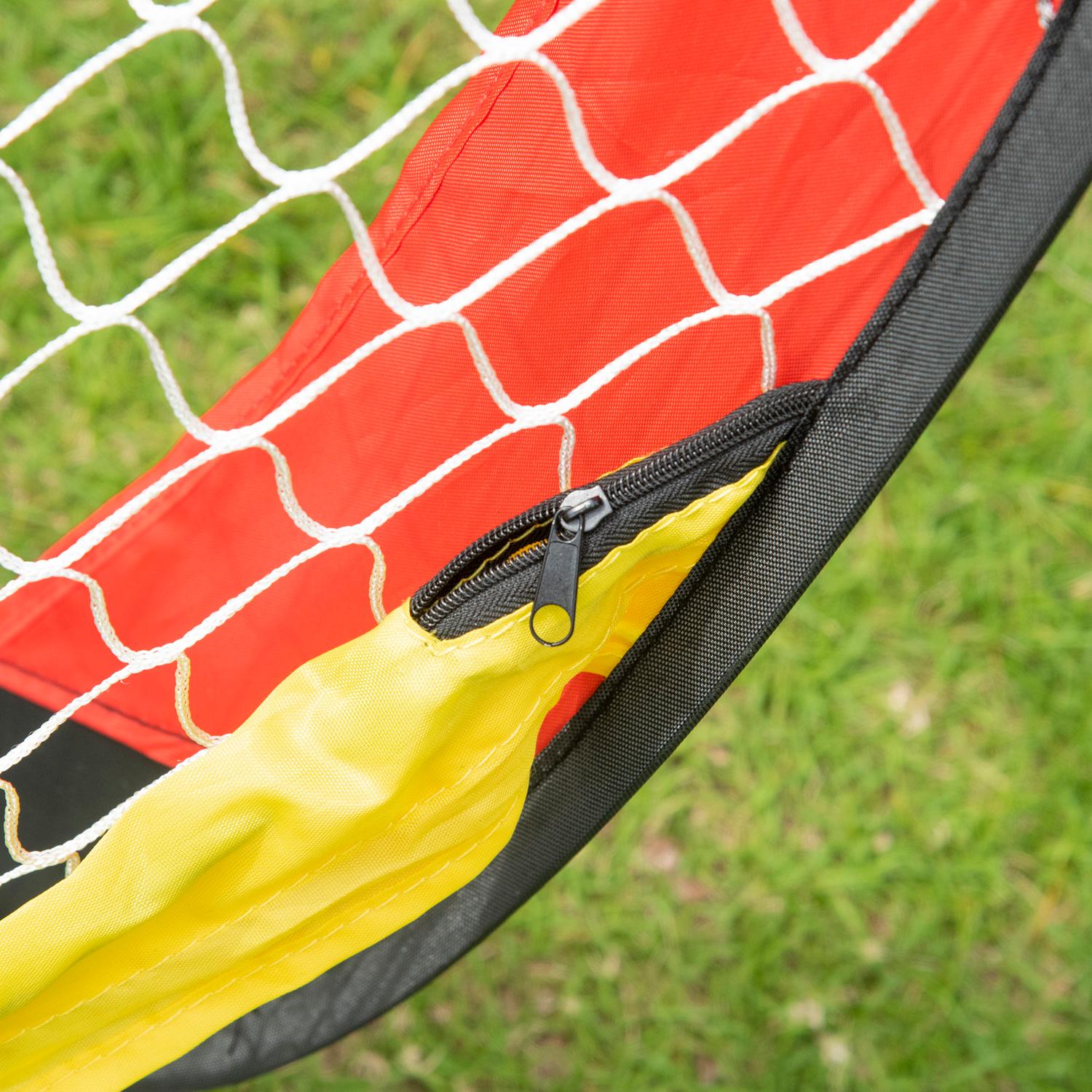 Vikbara fotbollsmål i stål set med 2 för trädgård eller park