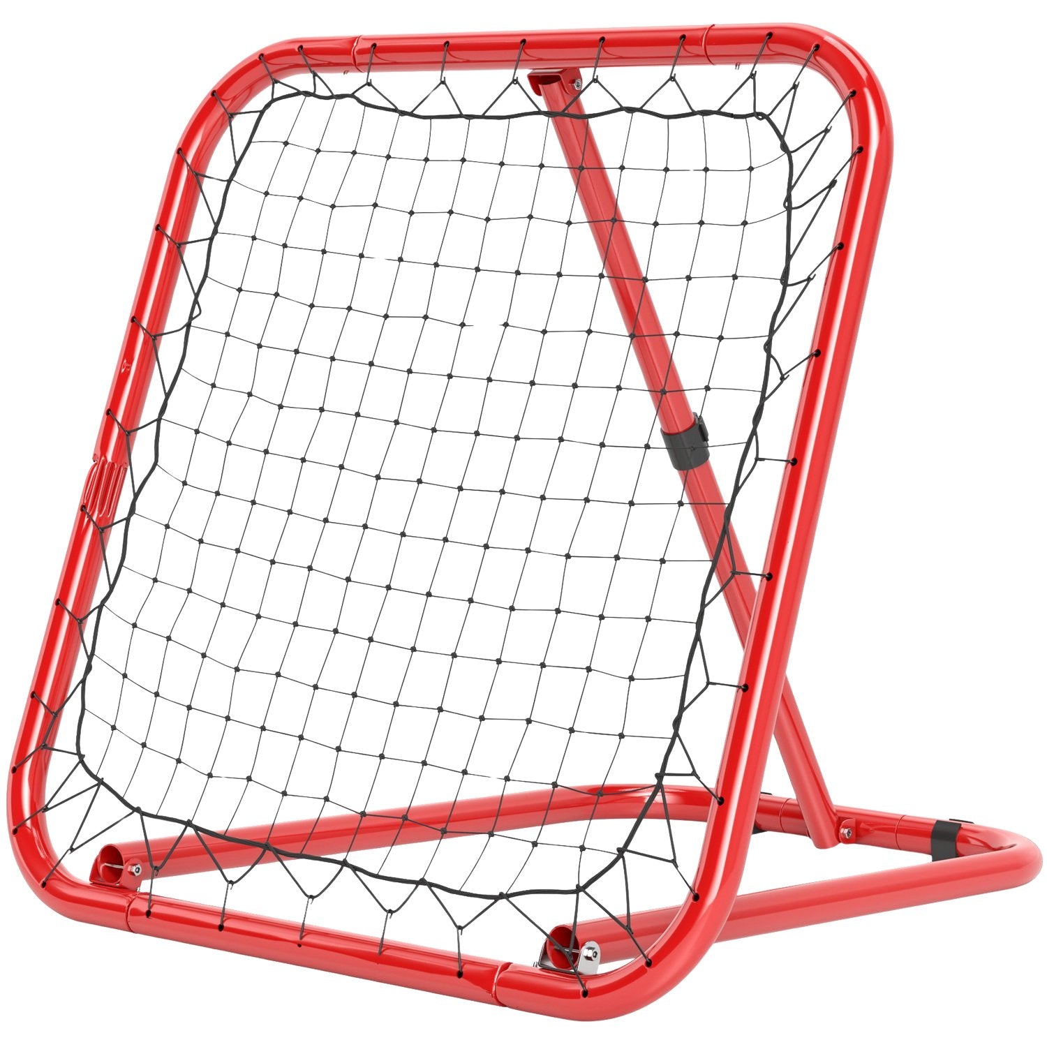 Vikbar fotbollsrebounder – röd, metall, 63 x 63 cm
