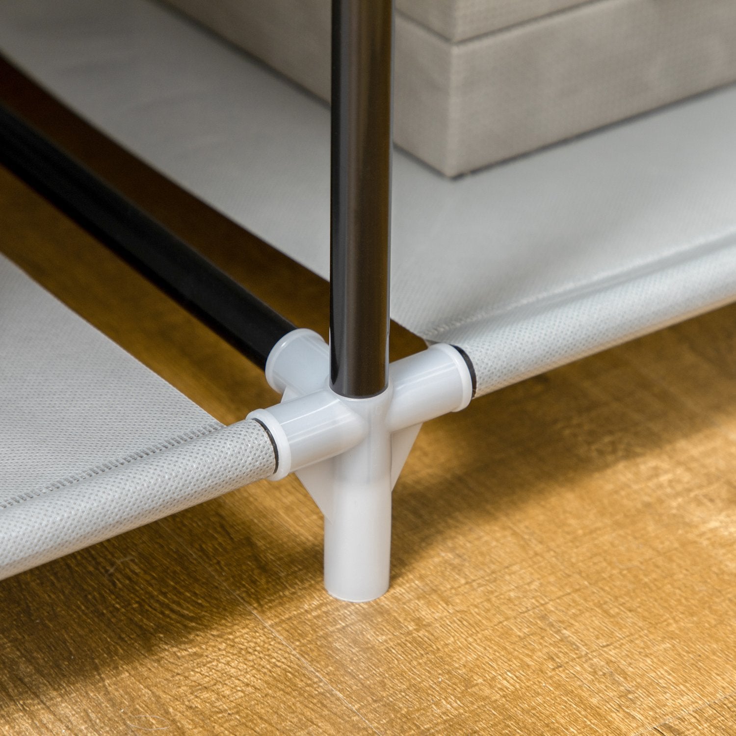 Vikbar grå garderob, 6 fack, 103x43x162,5 cm