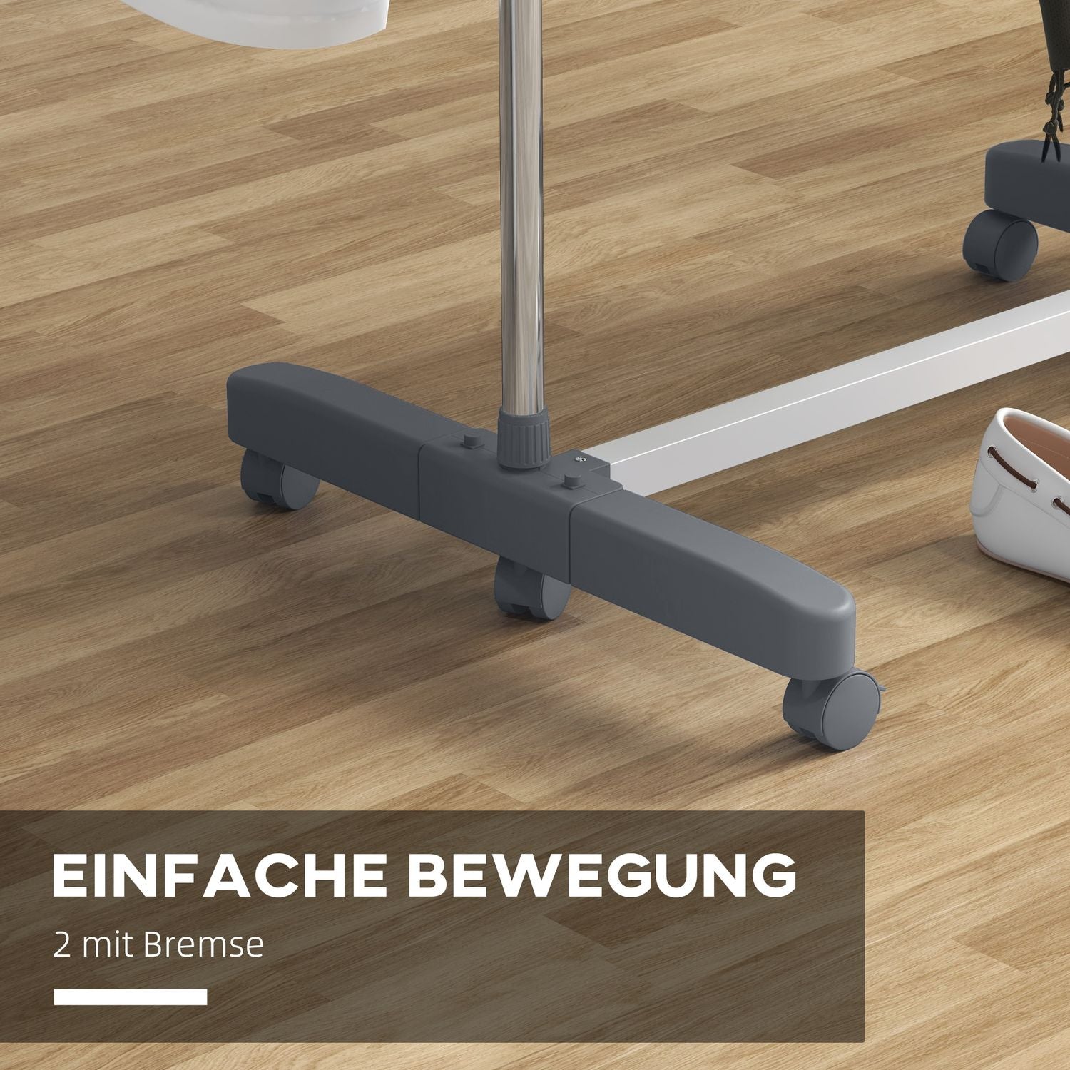 Vikbart klädesluftstorn med hjul, 3 nivåer, stål