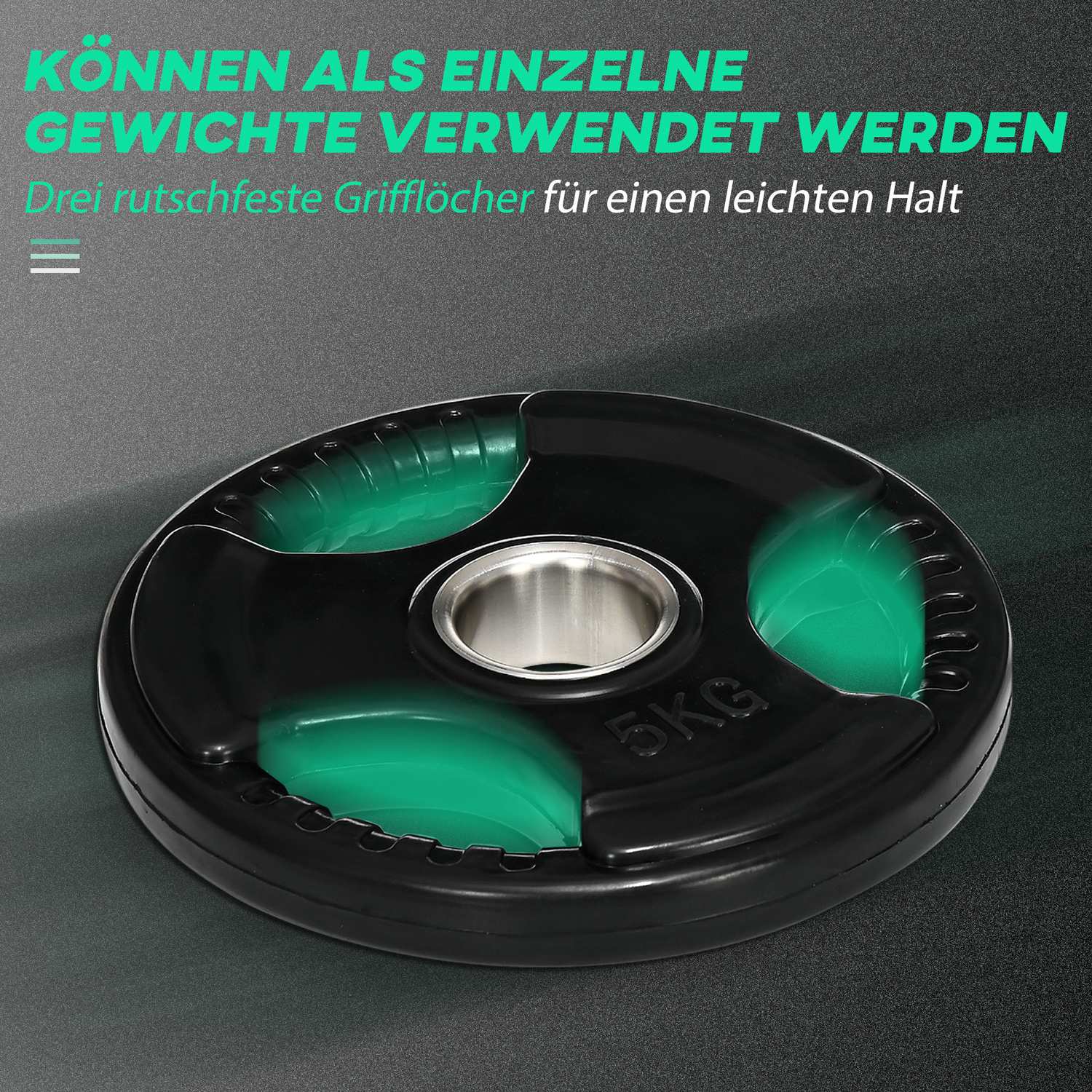 Ett par 5 kg gummi Olympic Tri-Grip viktskivor