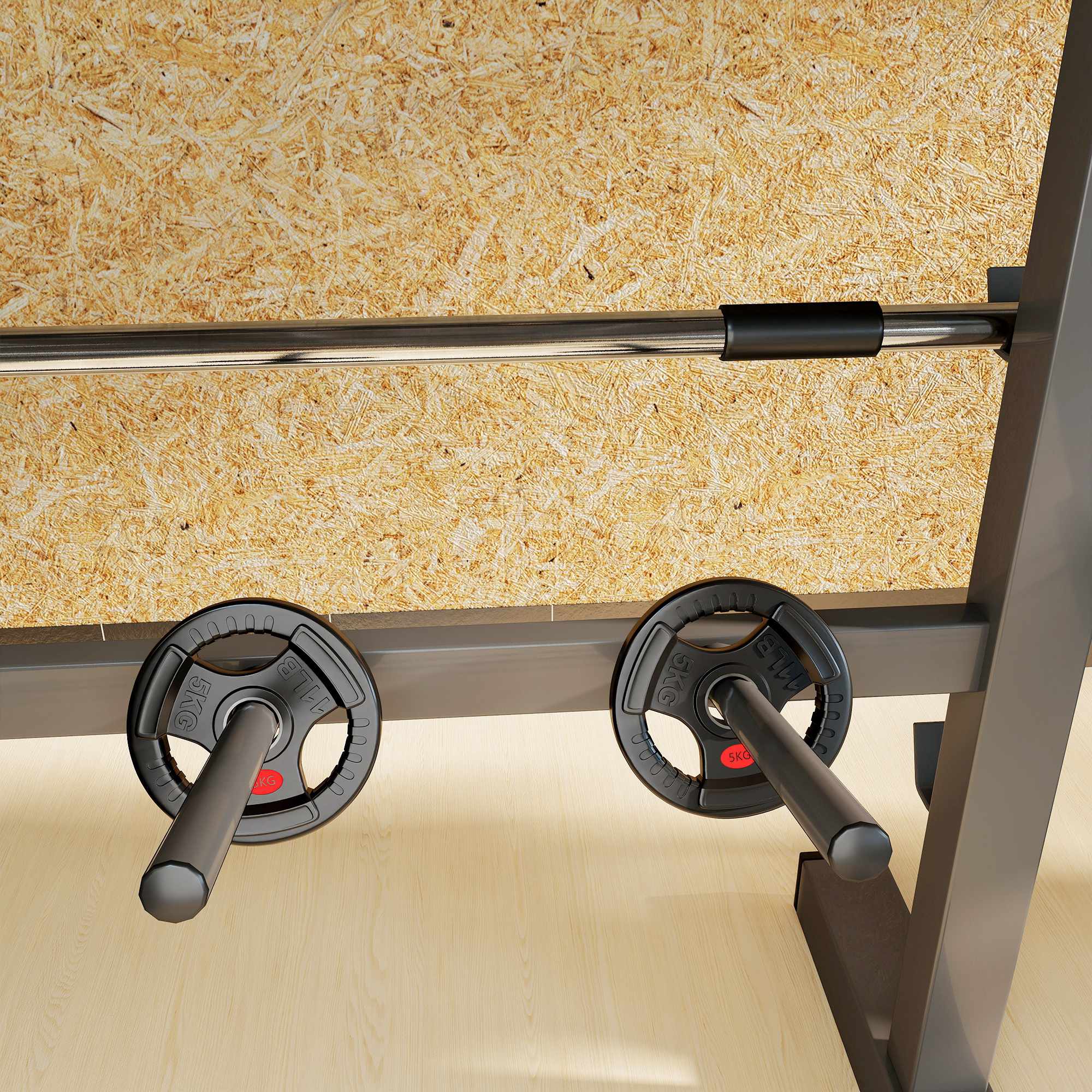 Viktskivor, set, 2 x 5 kg, 5 cm skivstångspassform, svart