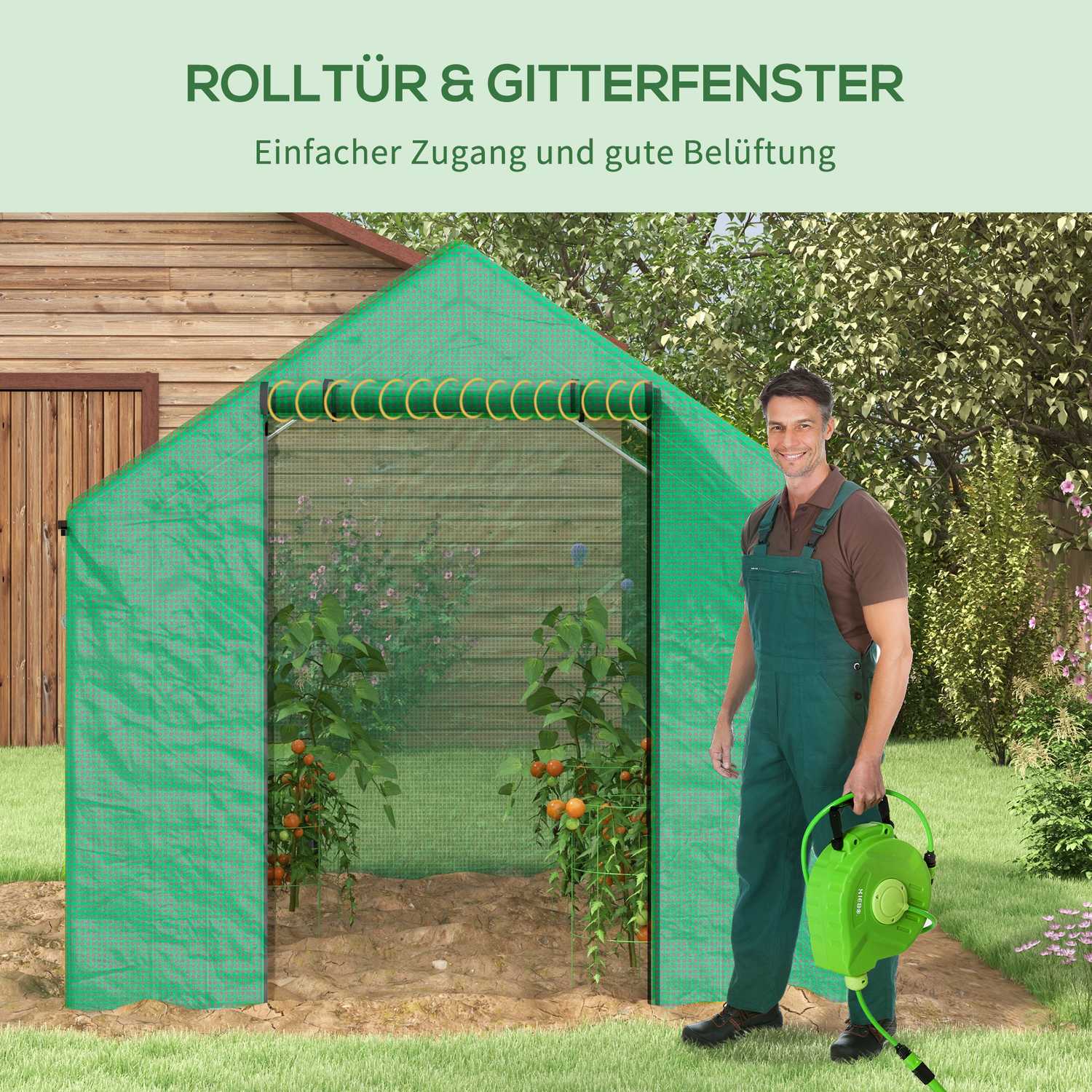 Vindtätt Folieväxthus 2x3x2m med UV-skydd