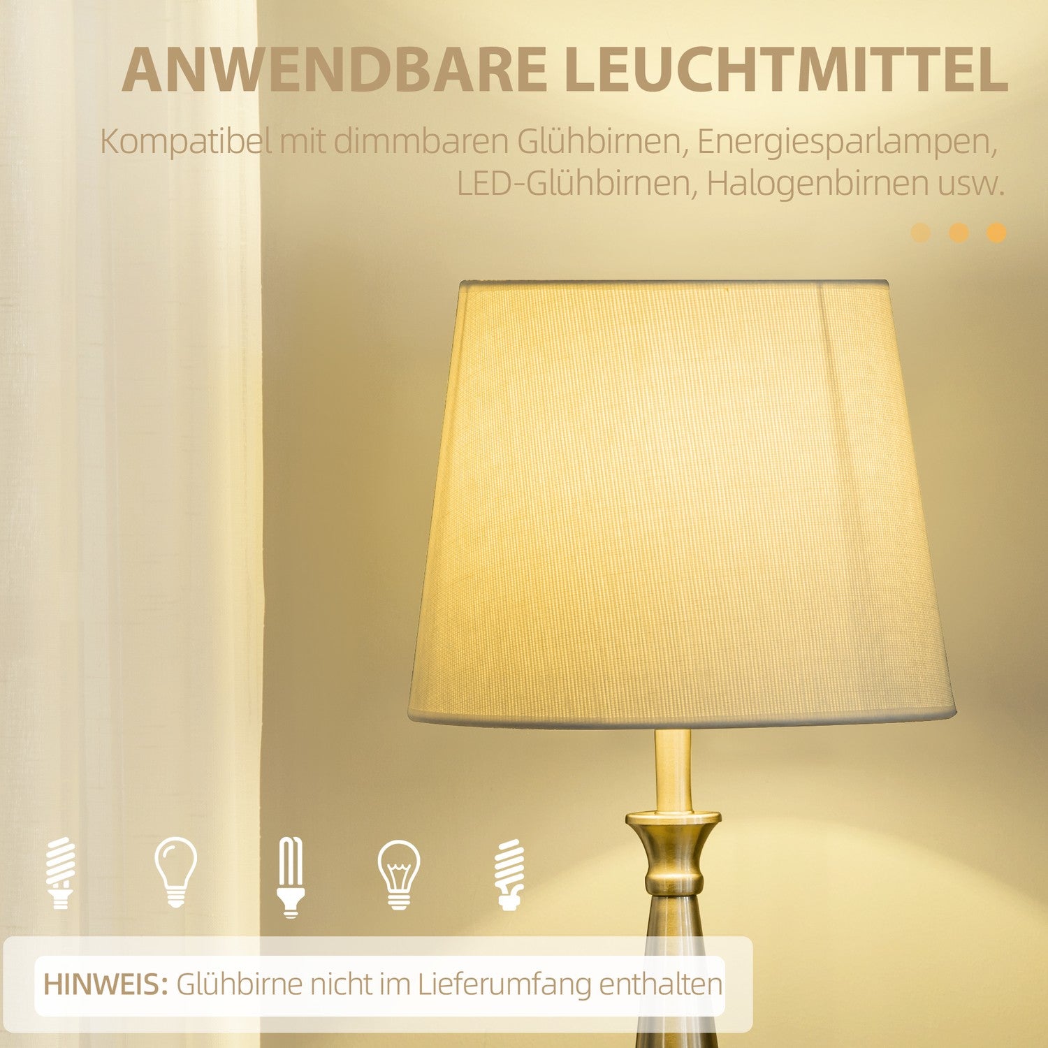 Vintage lampset med 3 – 2 bord, 1 våning, E27 bas