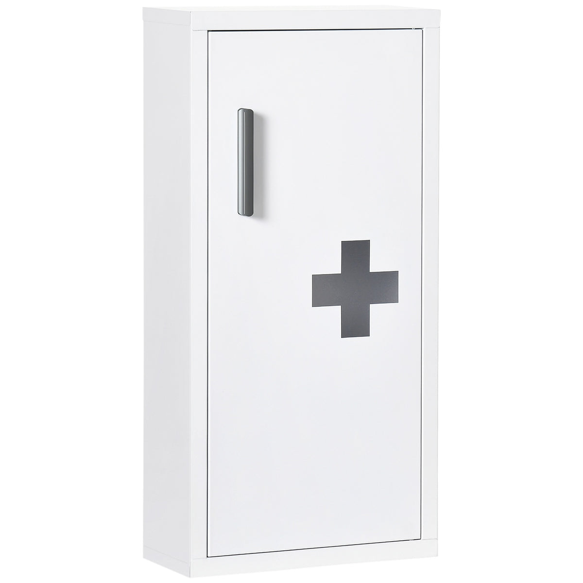 Hvitt medisinskap for førstehjelp, magnetisk lukking, 40x15x53,5 cm