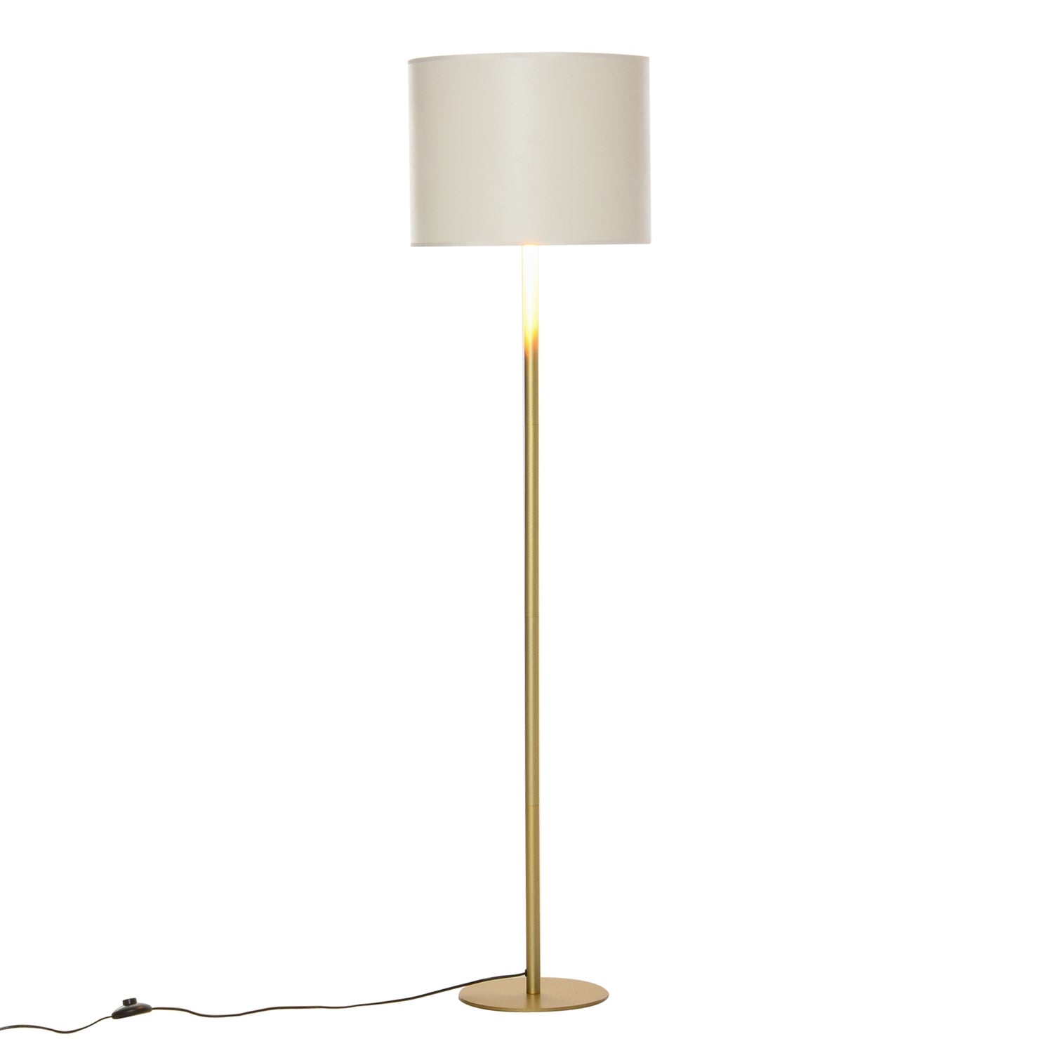 Vit metall golvlampa för vardagsrum, Ø40 x 160H Cm