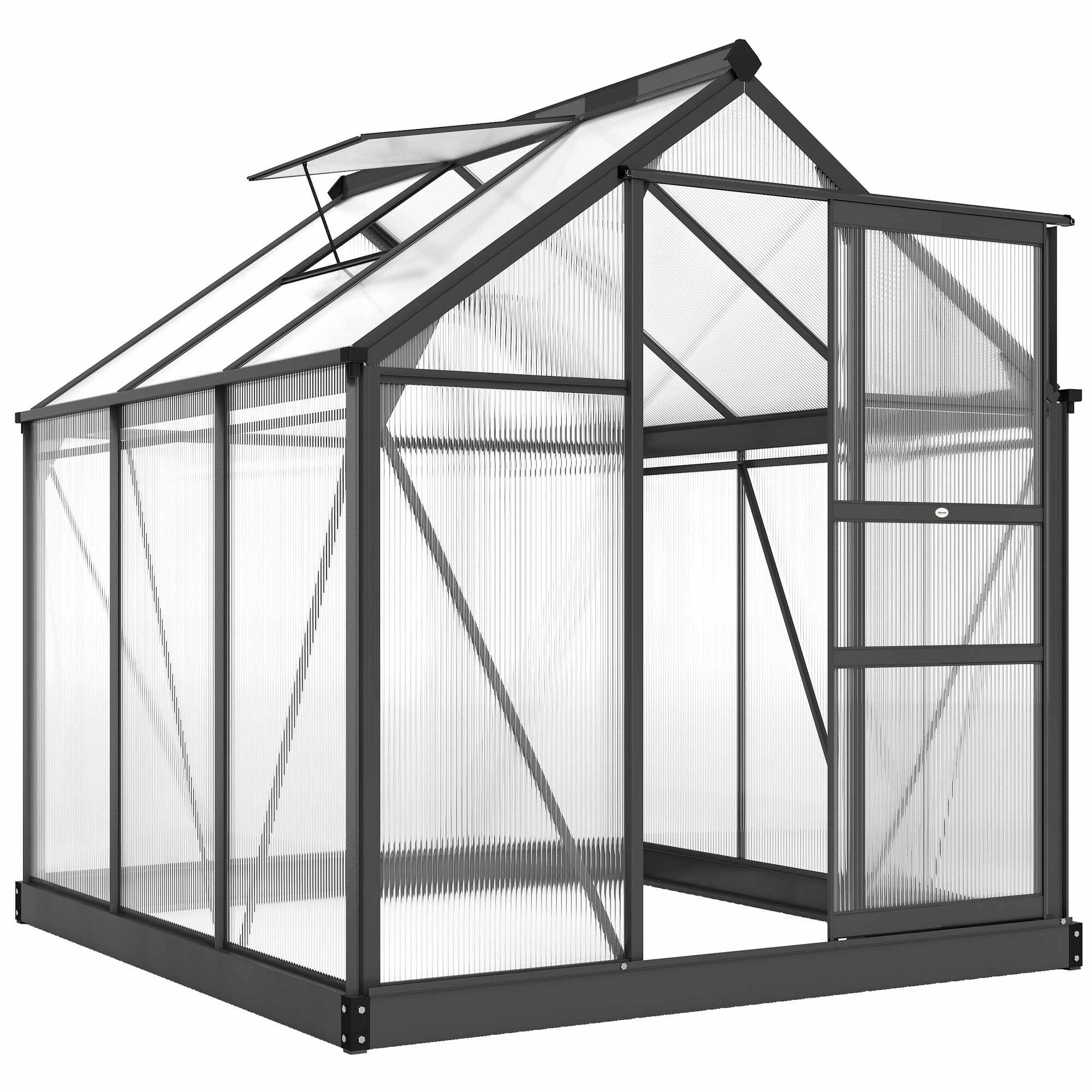 Växthus 3,65 m², aluminiumram, UV-resistenta paneler