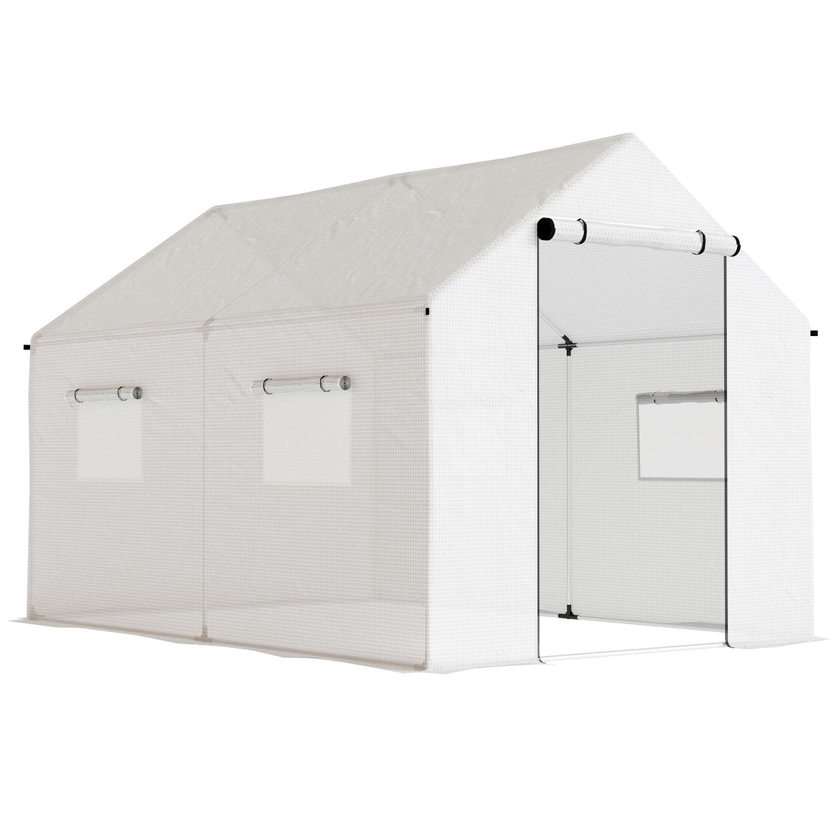 Drivhus 3x2x2 m med UV-bestandig duk, nettingvindu