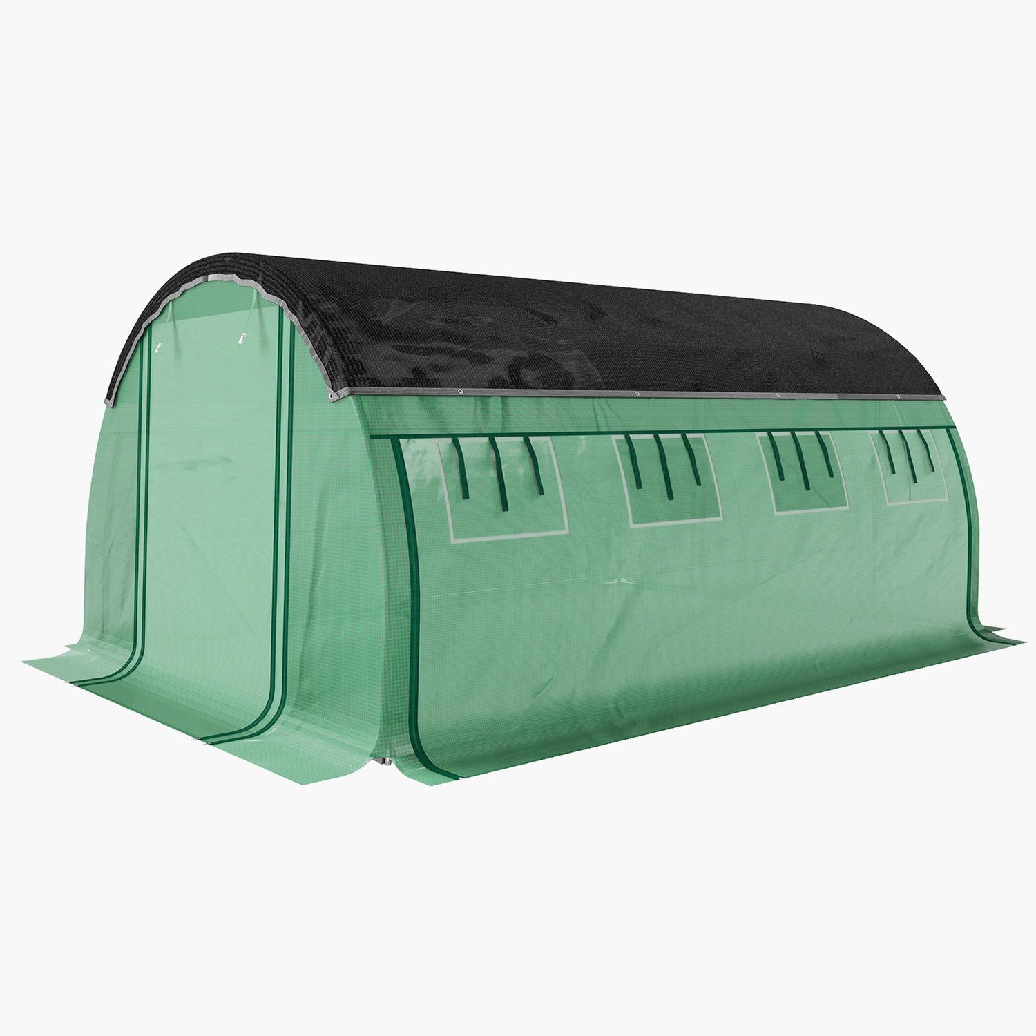 Växthus 4x3x2m, UV-beständig, 8 fönster, vintertät