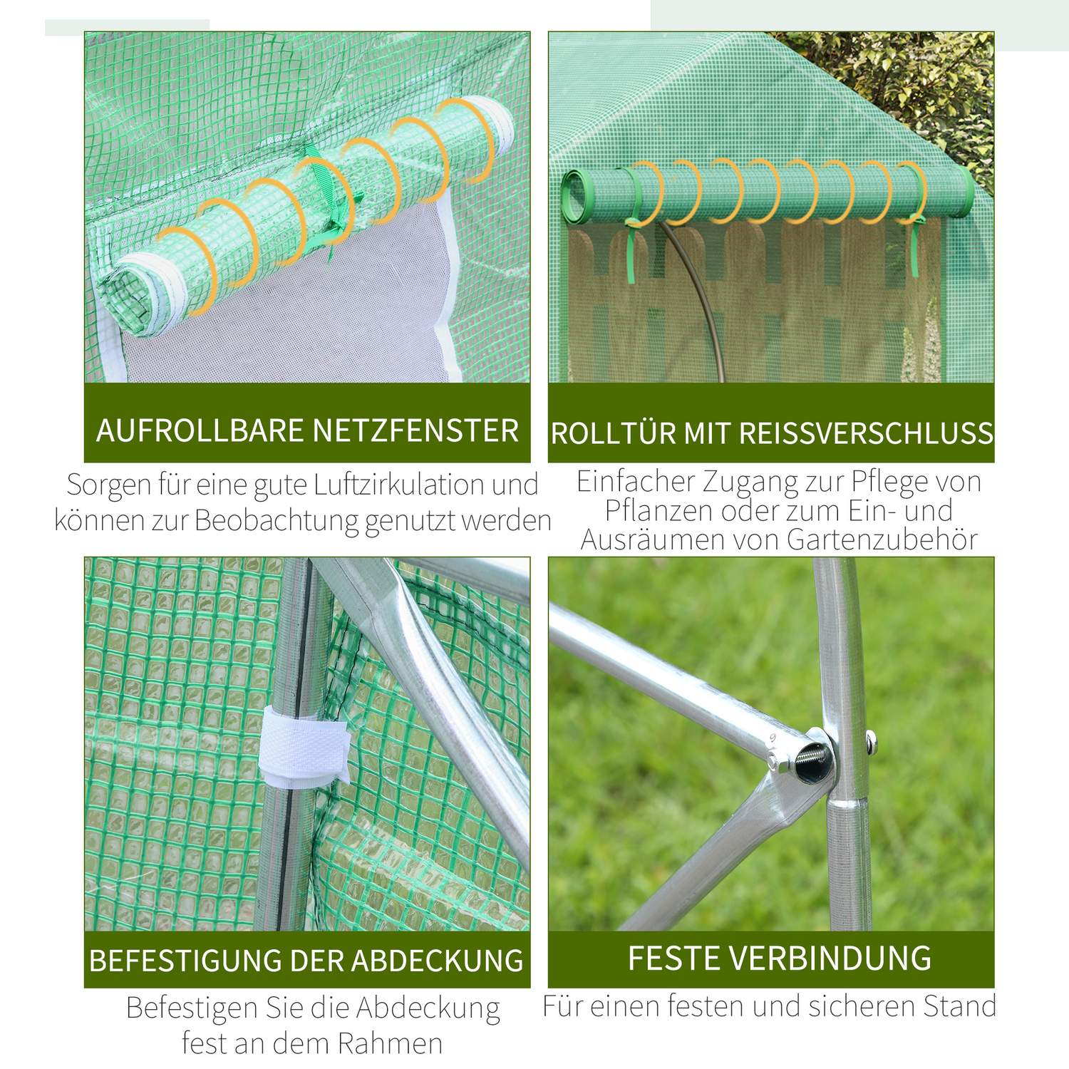 Växthus Kallstomme, Sadeltak, 450×300×205 cm