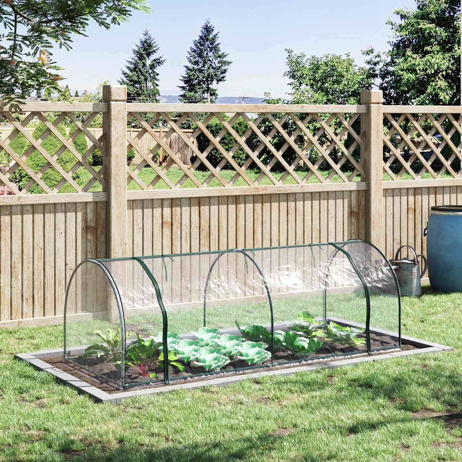 Växthus i stål PVC med dörr – 250x100x80cm kall ram