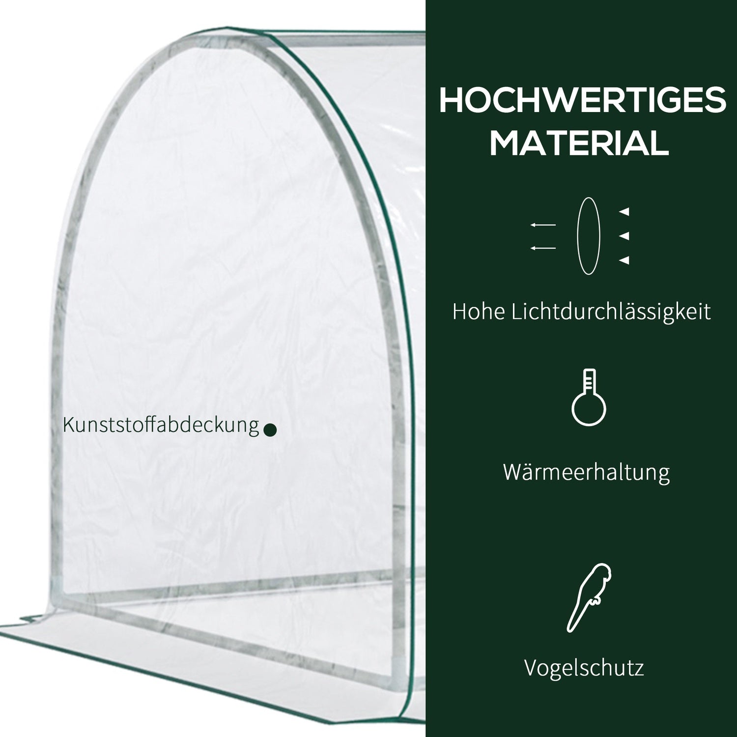 Växthus i stål PVC med dörr – 250x100x80cm kall ram