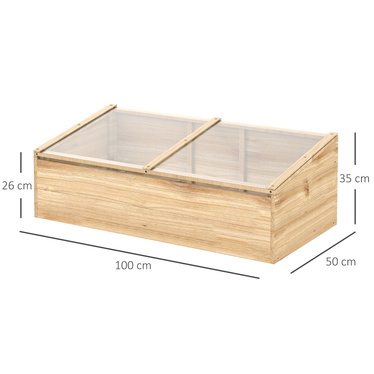 Växthus Trä Kallram Box – Gran Wood, 100x50x35 cm