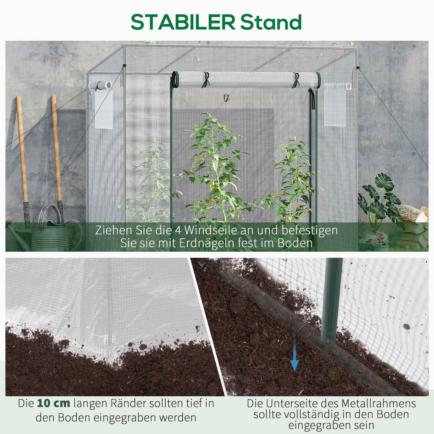 Växthusfilm, 200x68x196cm, vindtätt stål & PE