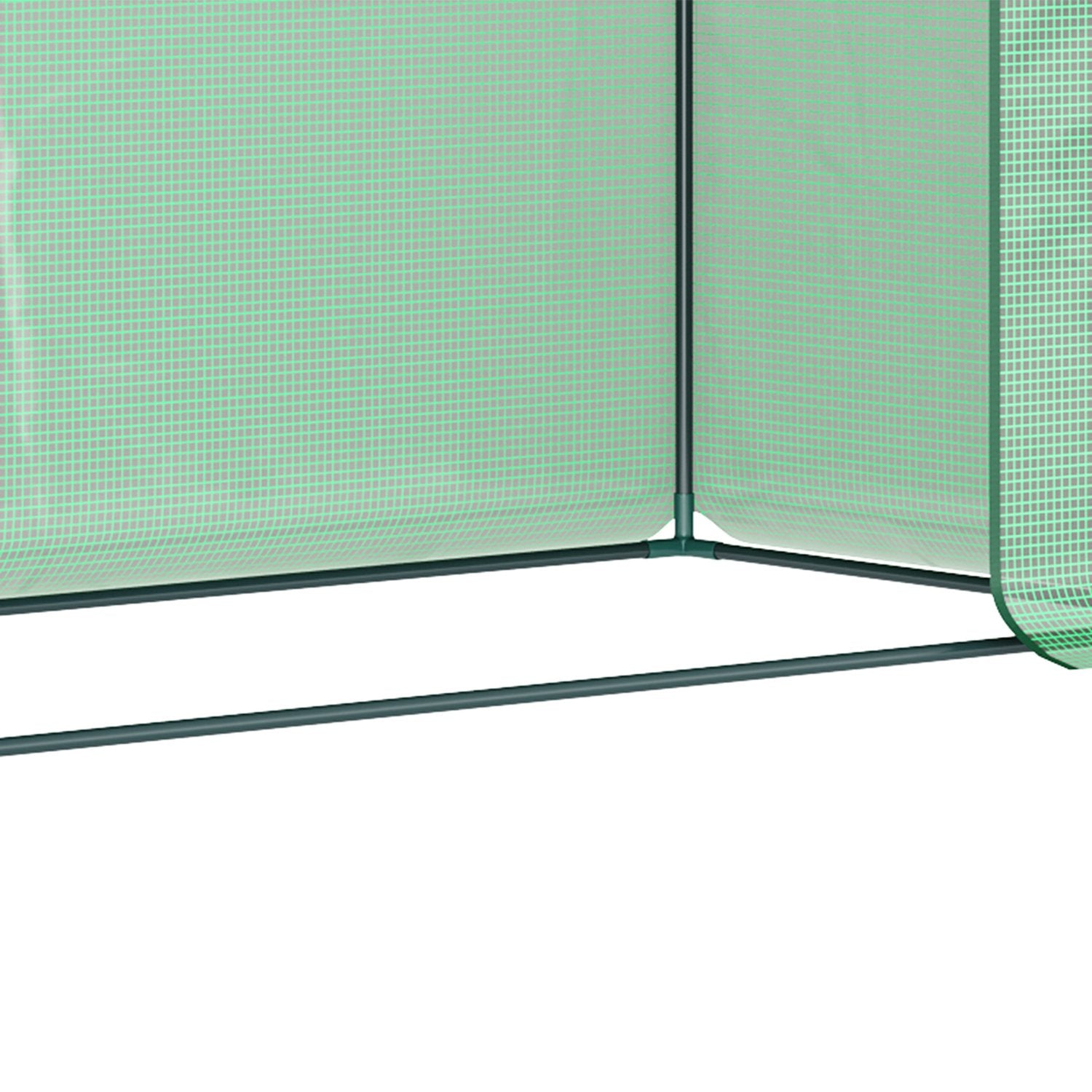 Växthus med rulldörr, 200x76x168 cm, vintertät PE-film