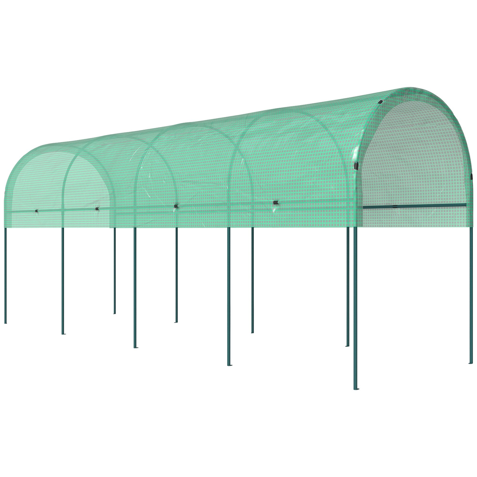 Växthus med valvtak, 400x120x170 cm, stålram