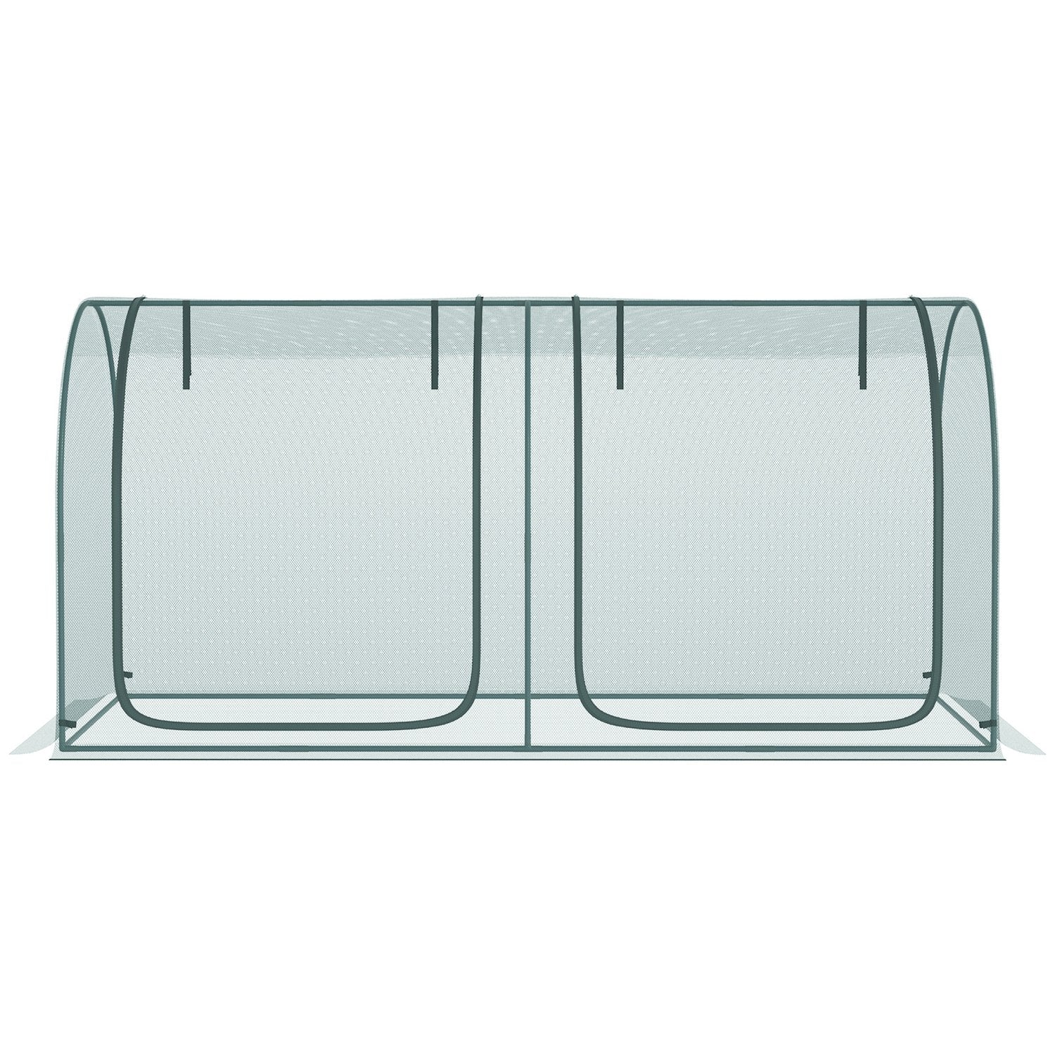 Växthusväxttält med dörr – 2,49x1,2m, Stålstomme