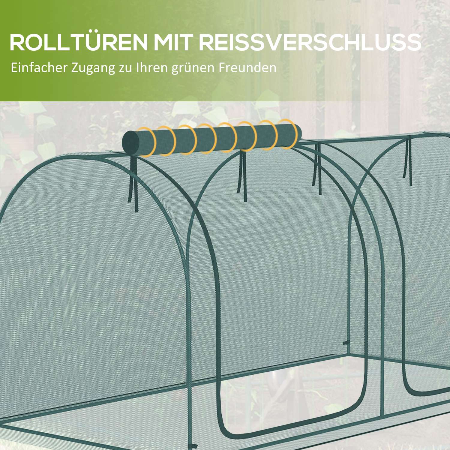 Växthusväxttält med dörr – 2,49x1,2m, Stålstomme