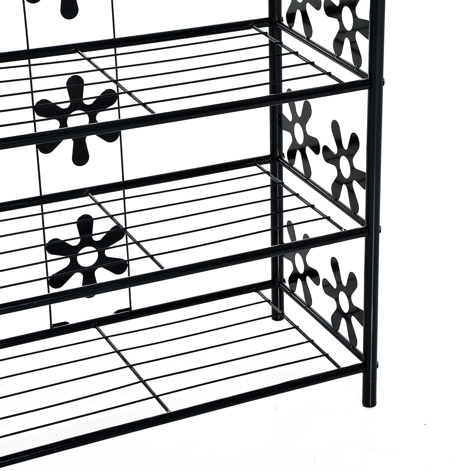 Black Metal Plant Hylla – 4 våningar, 59,5x30x92cm