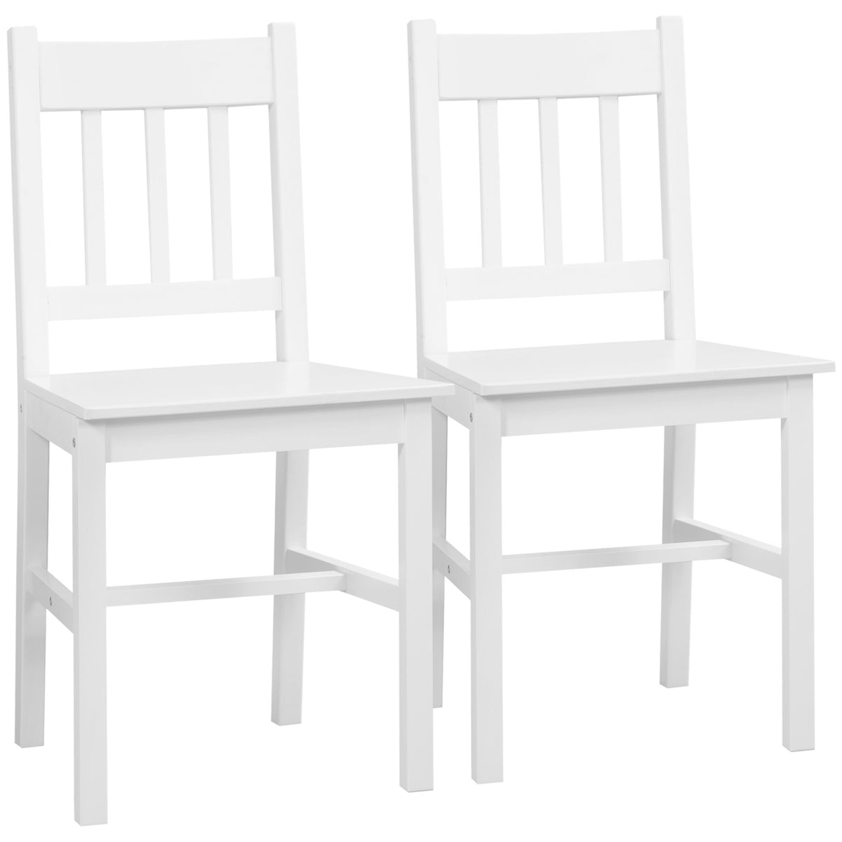 Matstolar i vit furu, set med 2 – 41 x 47 x 86 cm