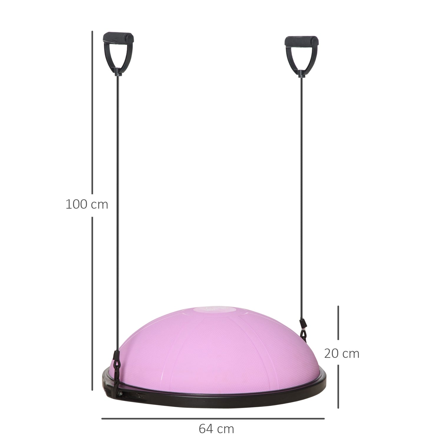 Yoga Hemisphere Balance Trainer med rep, ljuslila, Ø 64cm