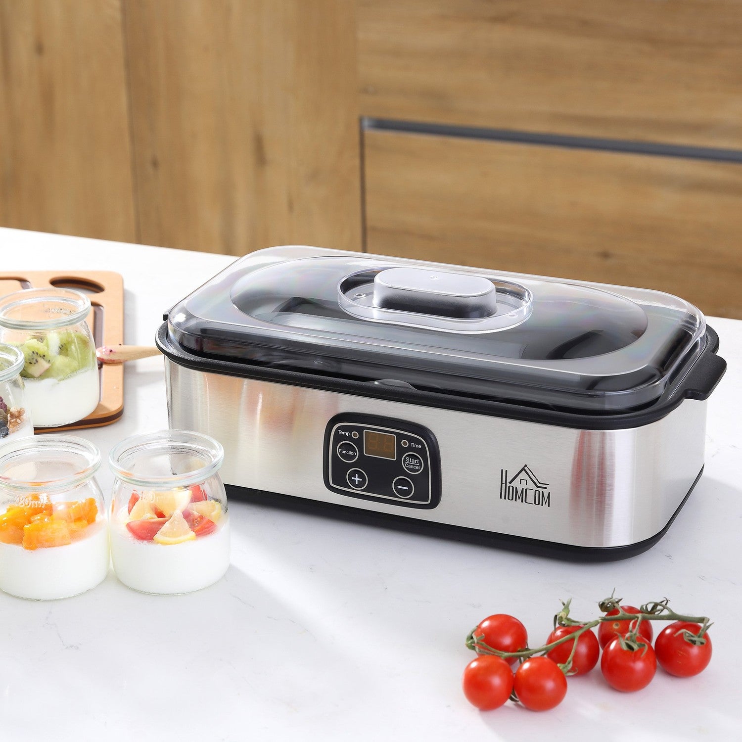 Yoghurtmaskin 25W med LCD, 8 burkar och justerbar temperatur