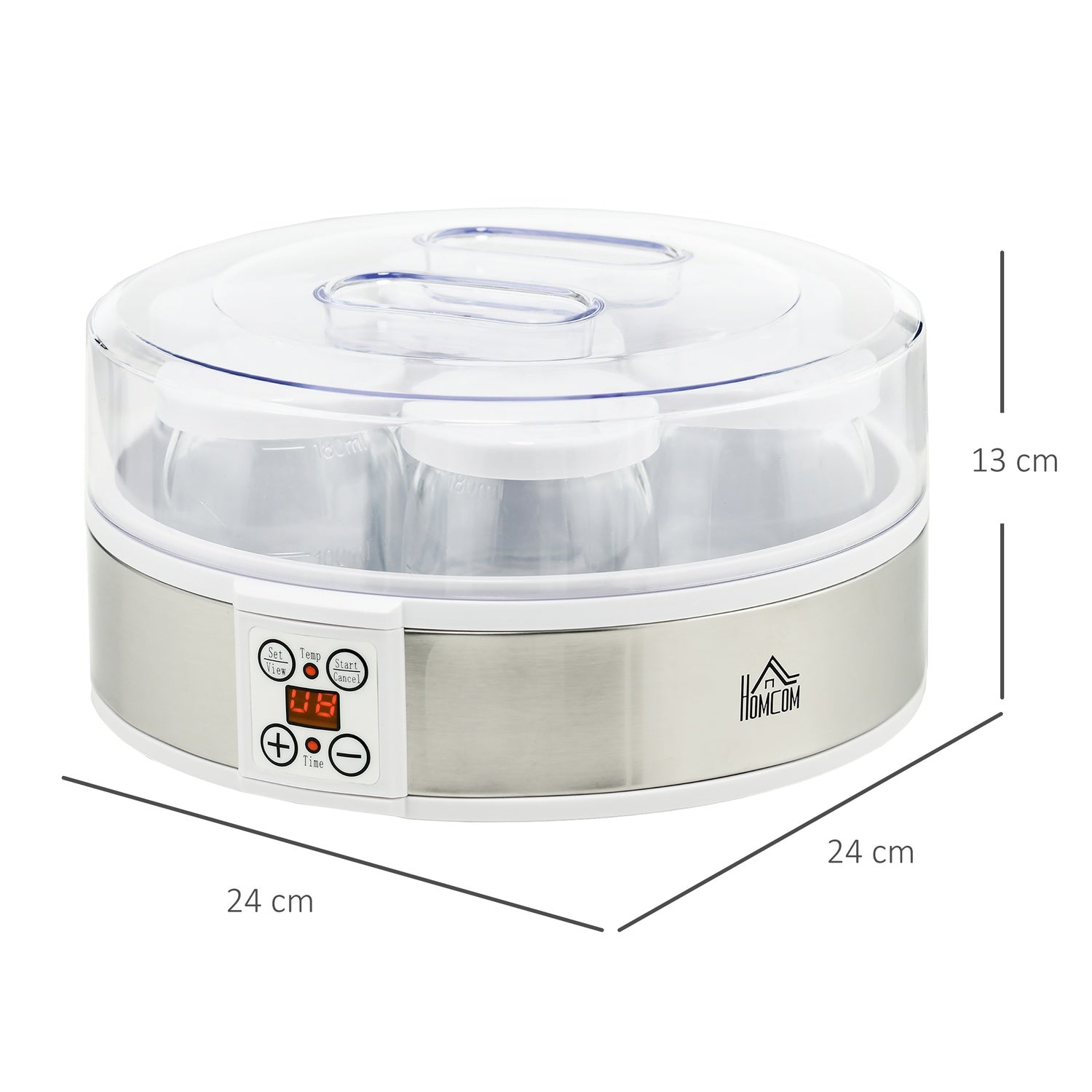 Yoghurtmaskin med timer & 7 glasögon, automatisk avstängning, 20W