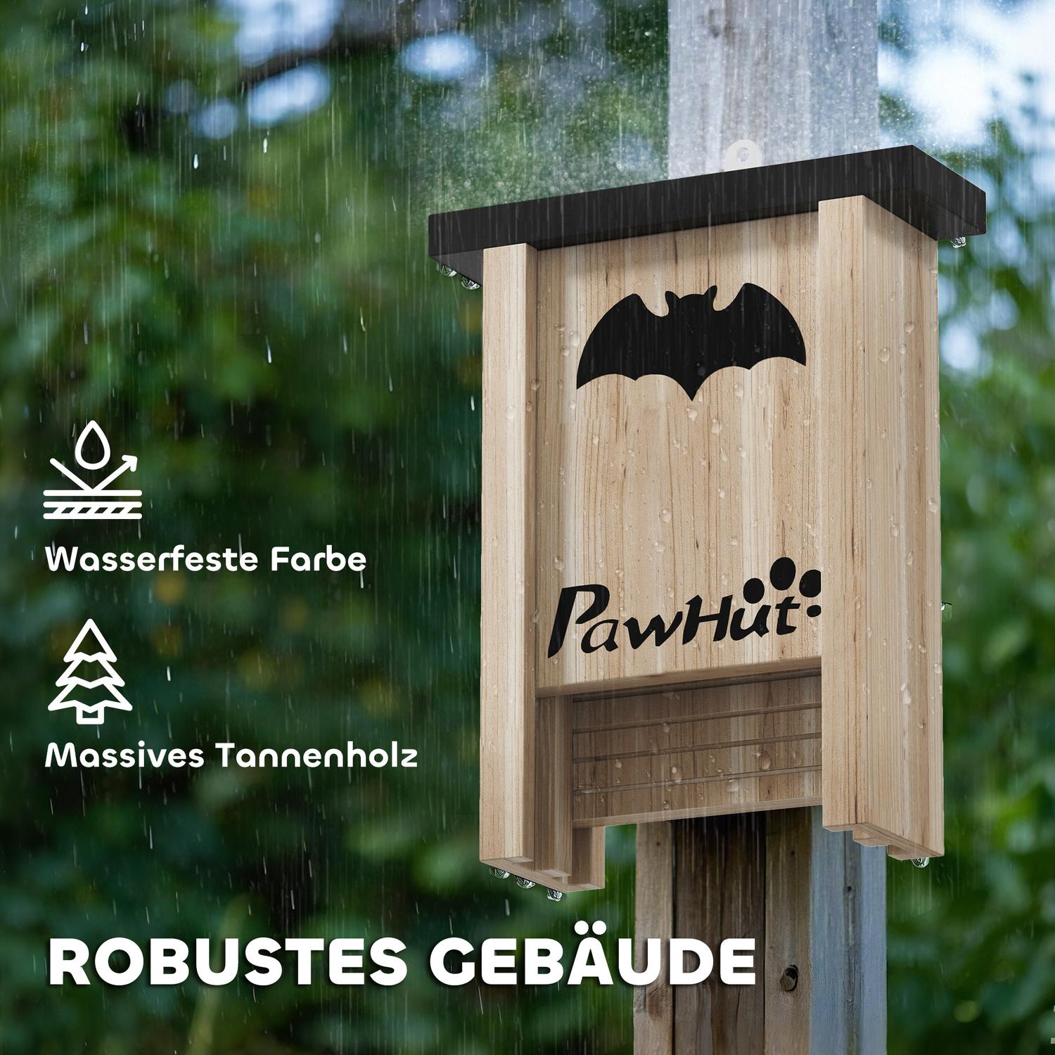 Bat House Set om 3 – Naturligt granträ, 18 x 6 x 22,5 cm