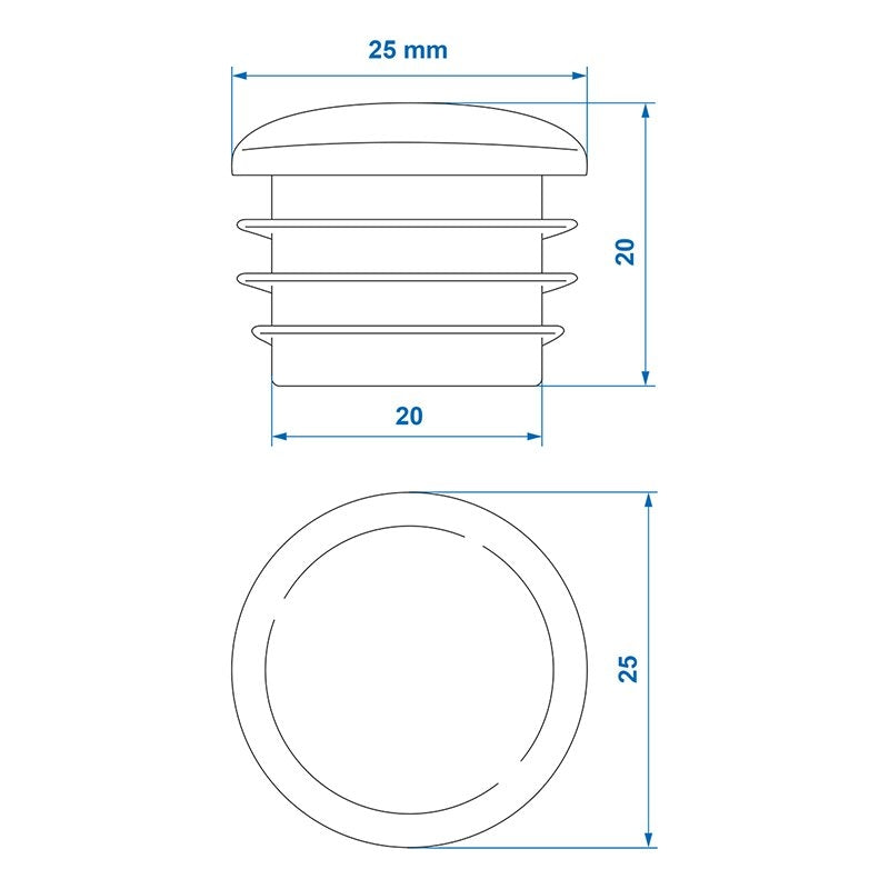 Ändlock Ø25mm 4 st i blister
