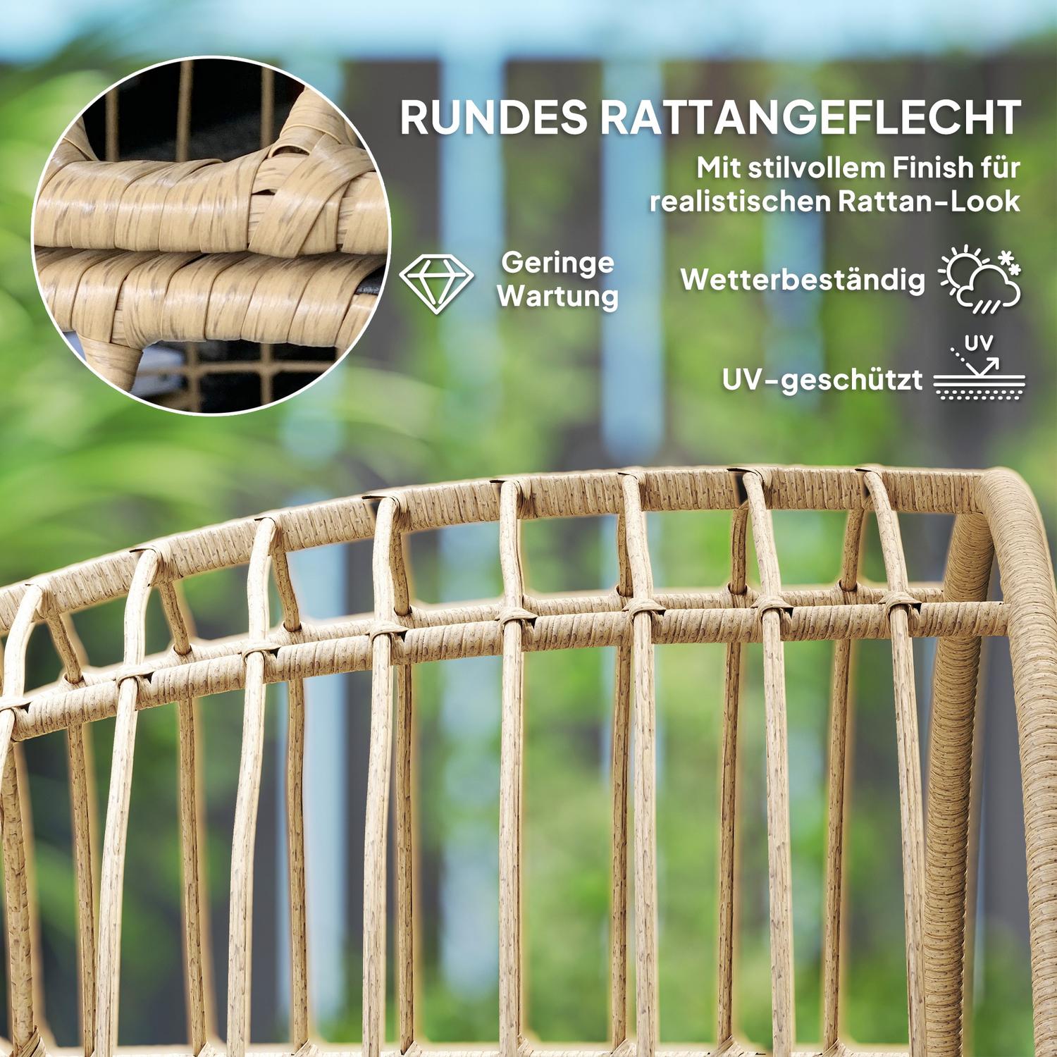 Överdimensionerad väderbeständig äggstol med avtagbar kudde