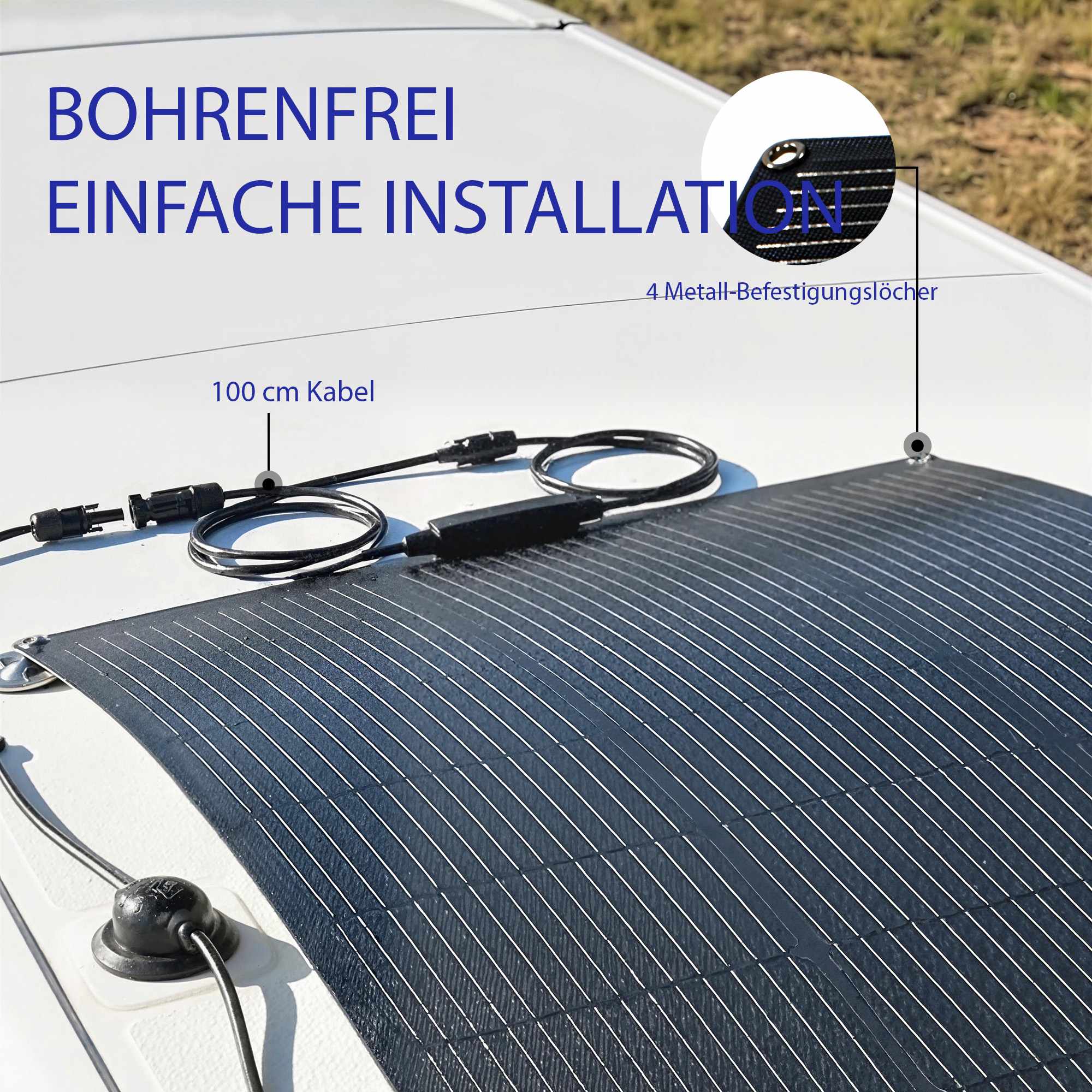 100W flexibel solpanel, 24,6 % effektivitet, dubbel USB