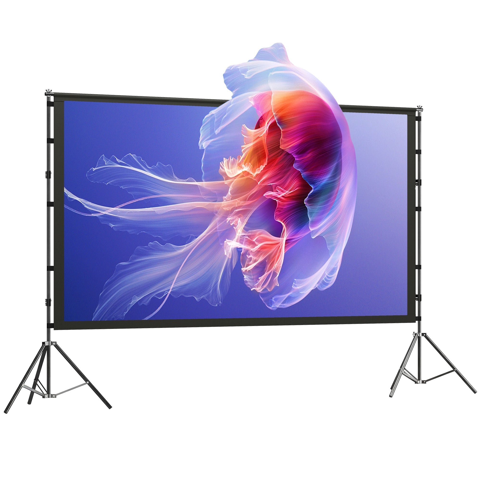 100" projektorduk med stativ, 4K/8K, 16:9-bildförhållande