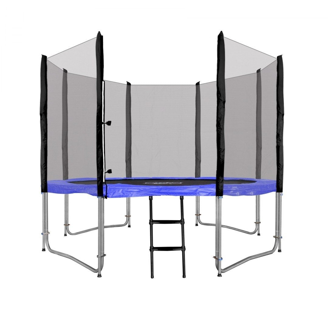 10 fots trampoline med sikkerhetsnett, stige og slitesterk ramme