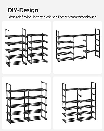 10-lags smalt skostativ, plassbesparende, flyttbare hyller