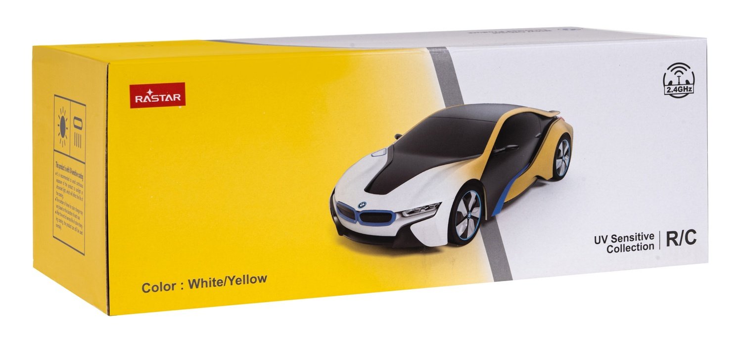 1:24 BMW i8 R/C bil med LED-ljus & gummihjul