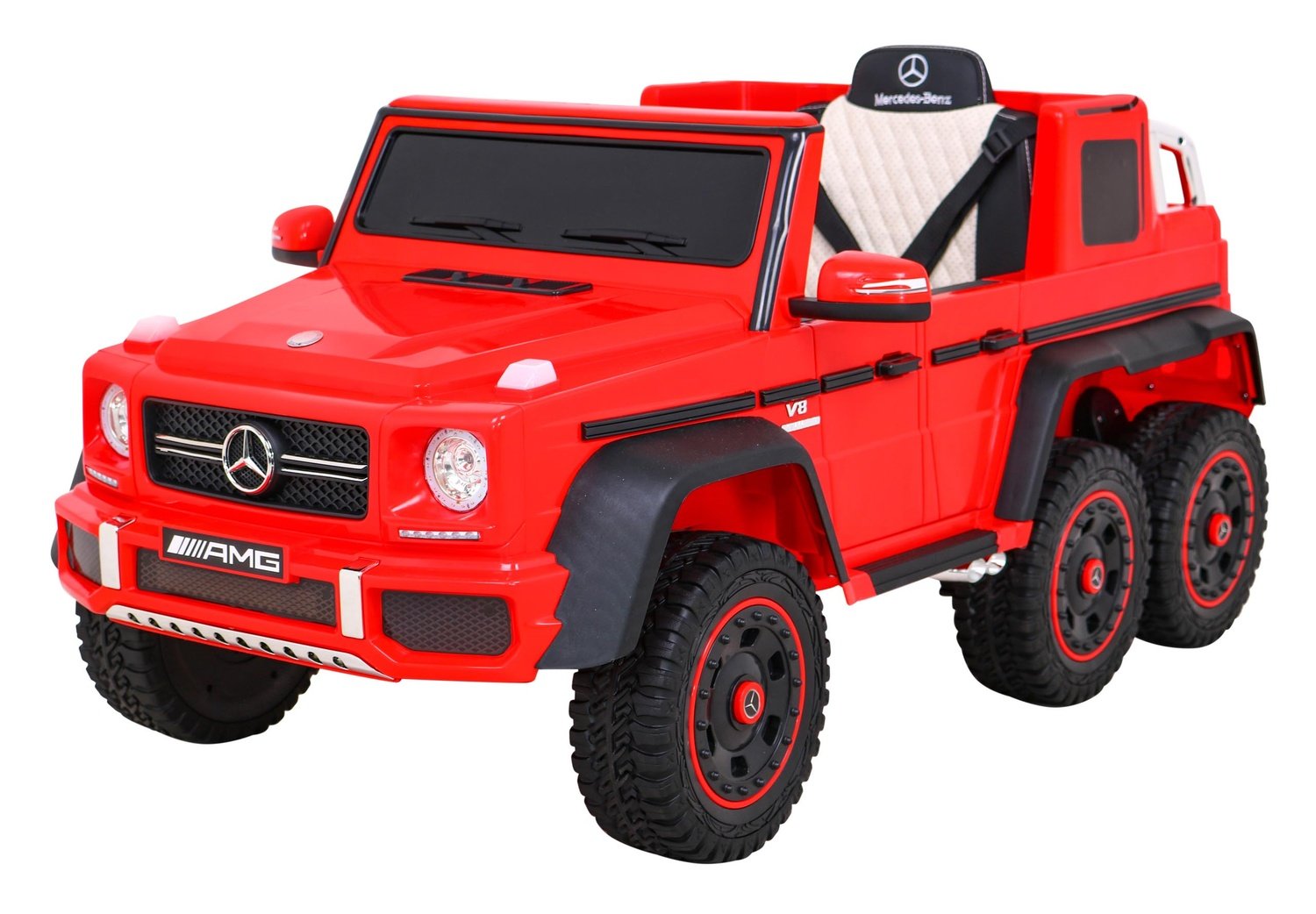 12V Mercedes G63 6x6 åkbil med fjärrkontroll och LED-ljus