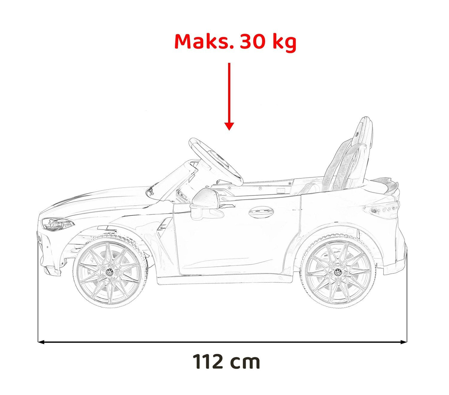 12V barnbil med fjärrkontroll, LED-lampor, MP3, Bluetooth